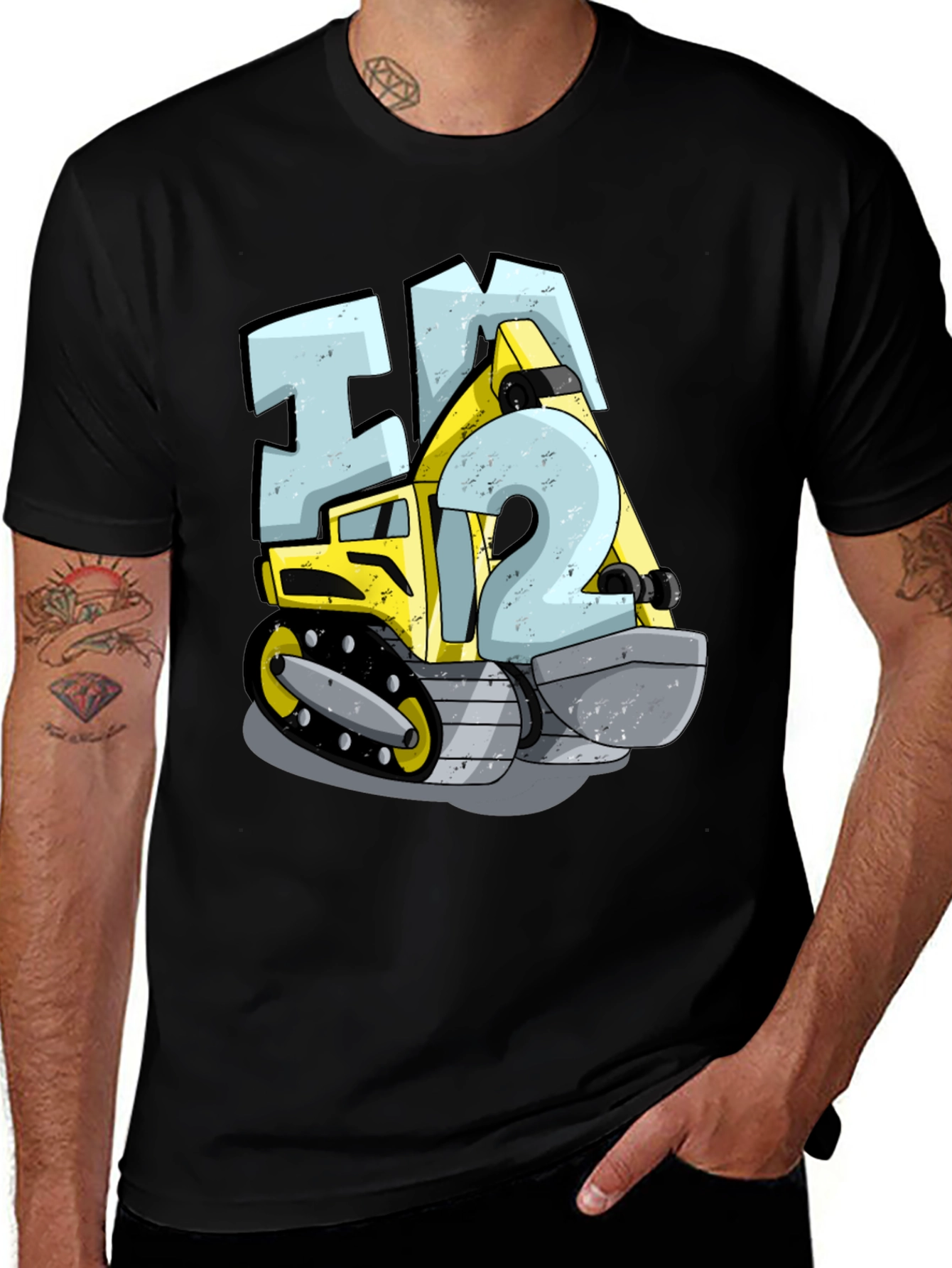 Variant 11 of I'm Two Construction Truck Birthday T-Shirt