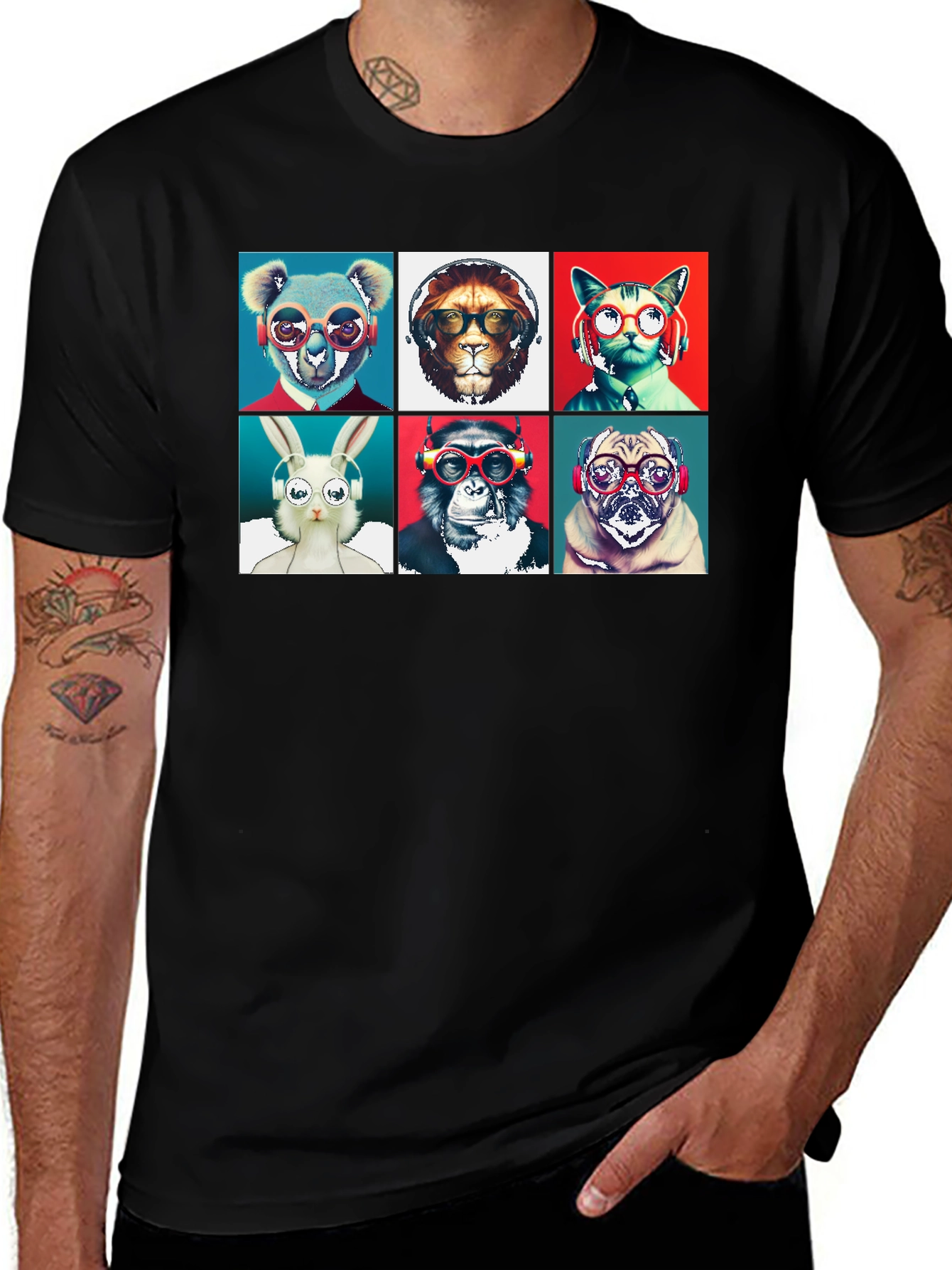 Variant 2 of Cool Animal Faces T-Shirt
