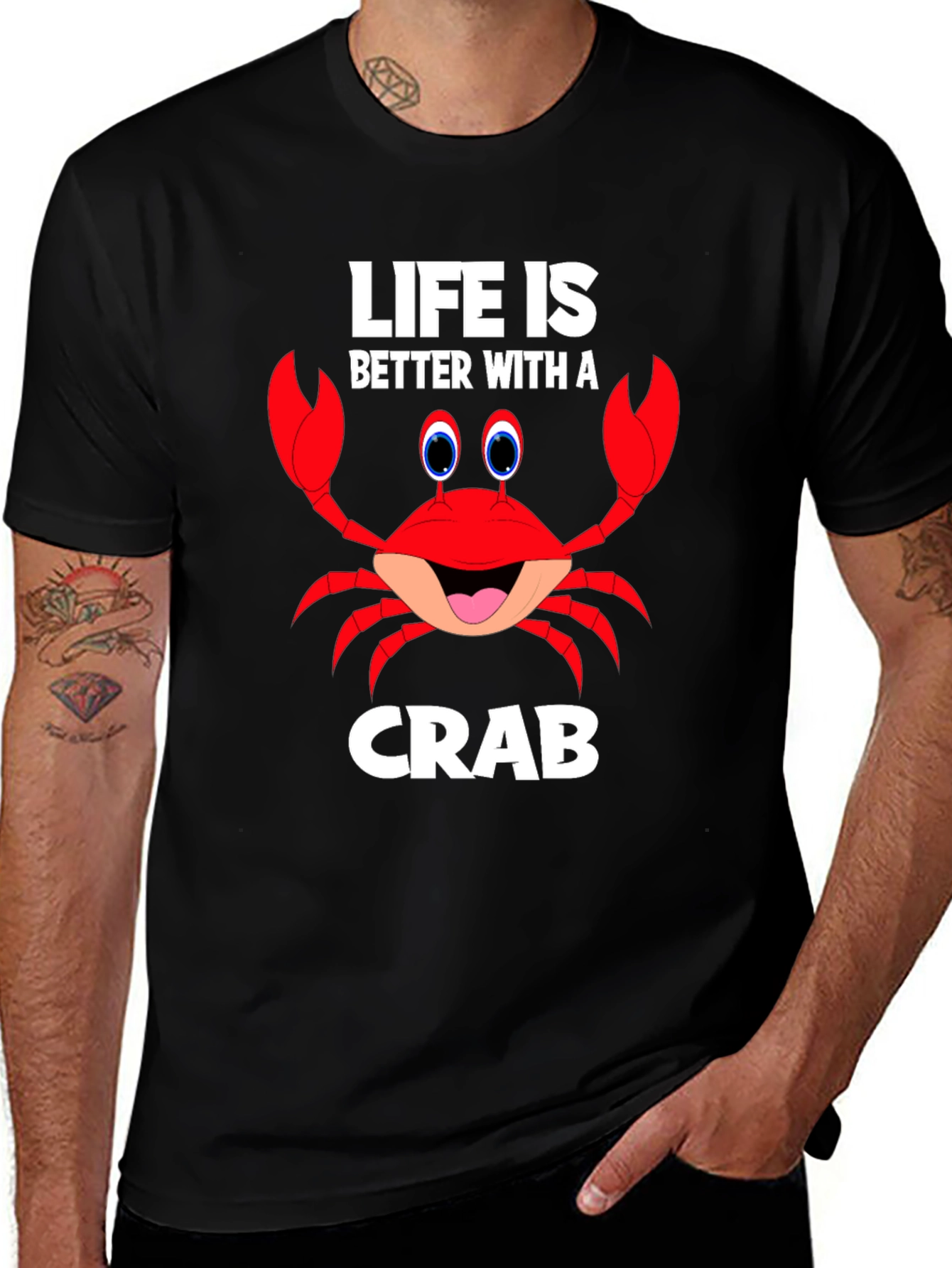 Variant 4 of Life is Better with a Crab Funny Graphic T-Shirt