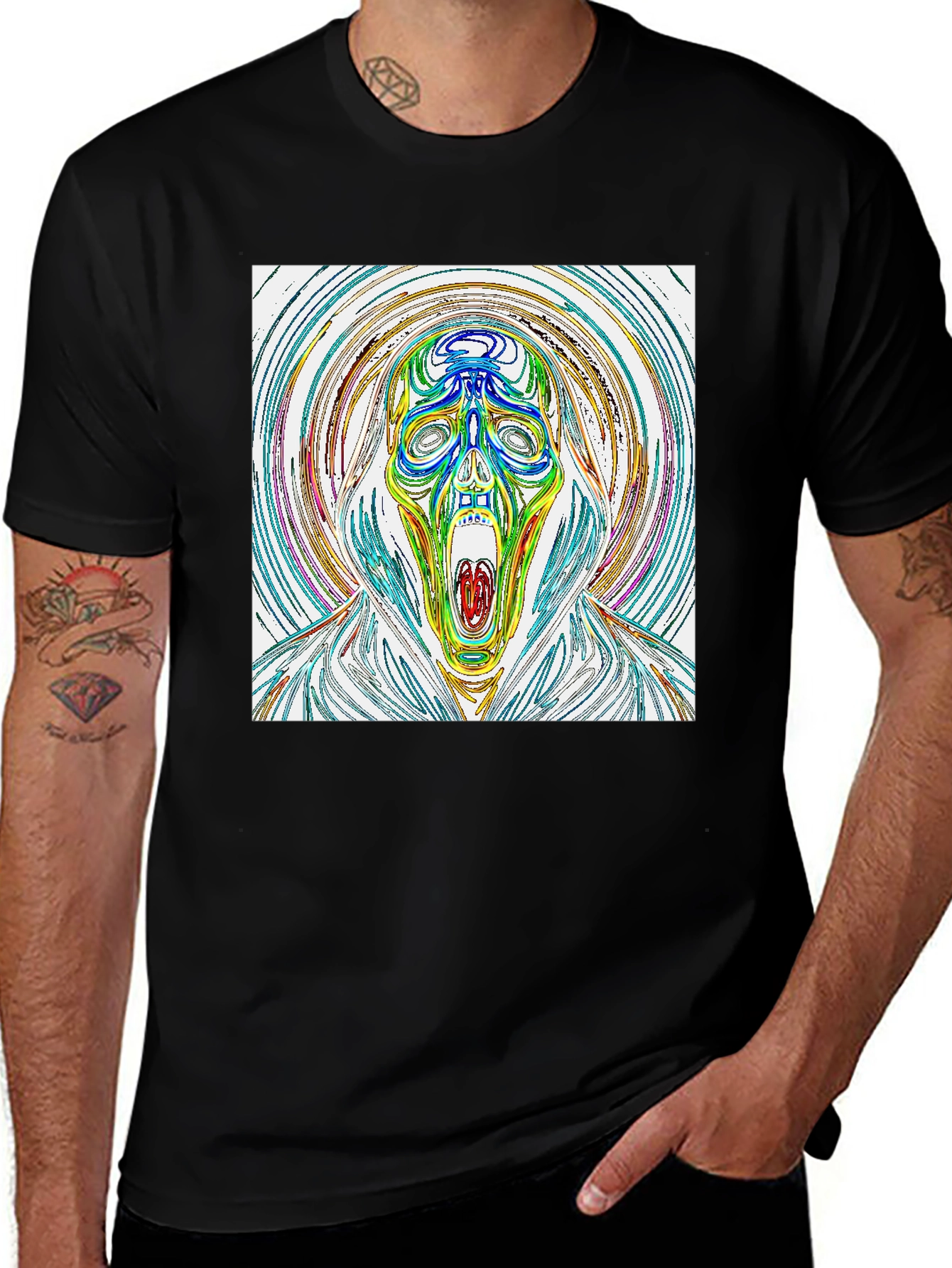 Variant 20 of Psychedelic Scream T-Shirt - Unique Graphic Tee
