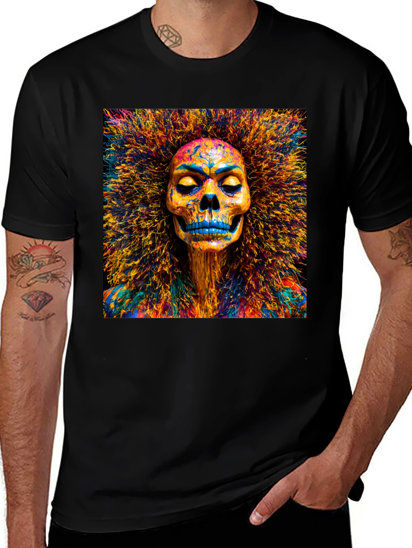 Variant 14 of Colorful Skull Graphic Tee - Unique Unisex T-Shirt
