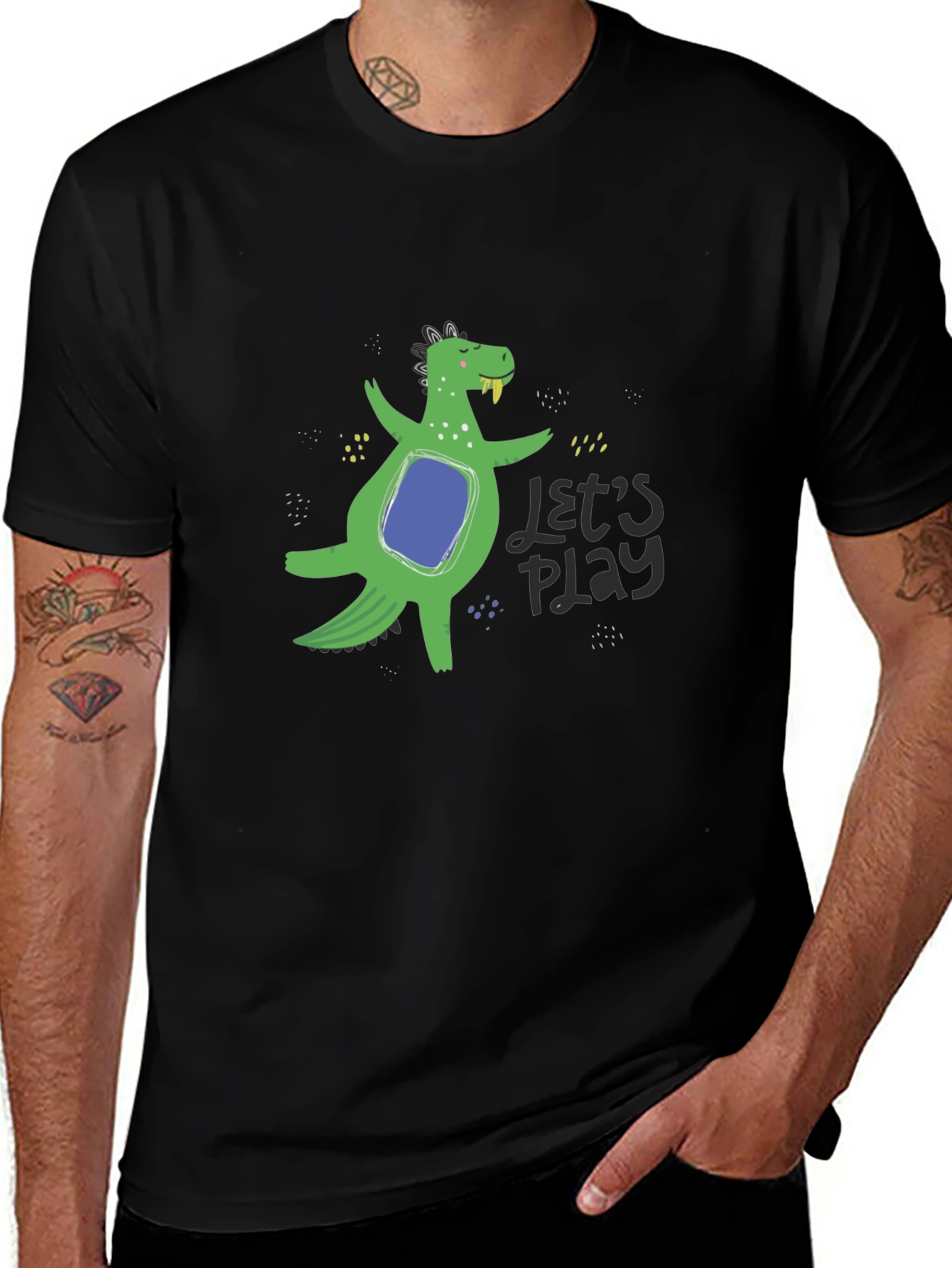 Variant 24 of Let's Play T-Shirt: Green Dragon Graphic Tee