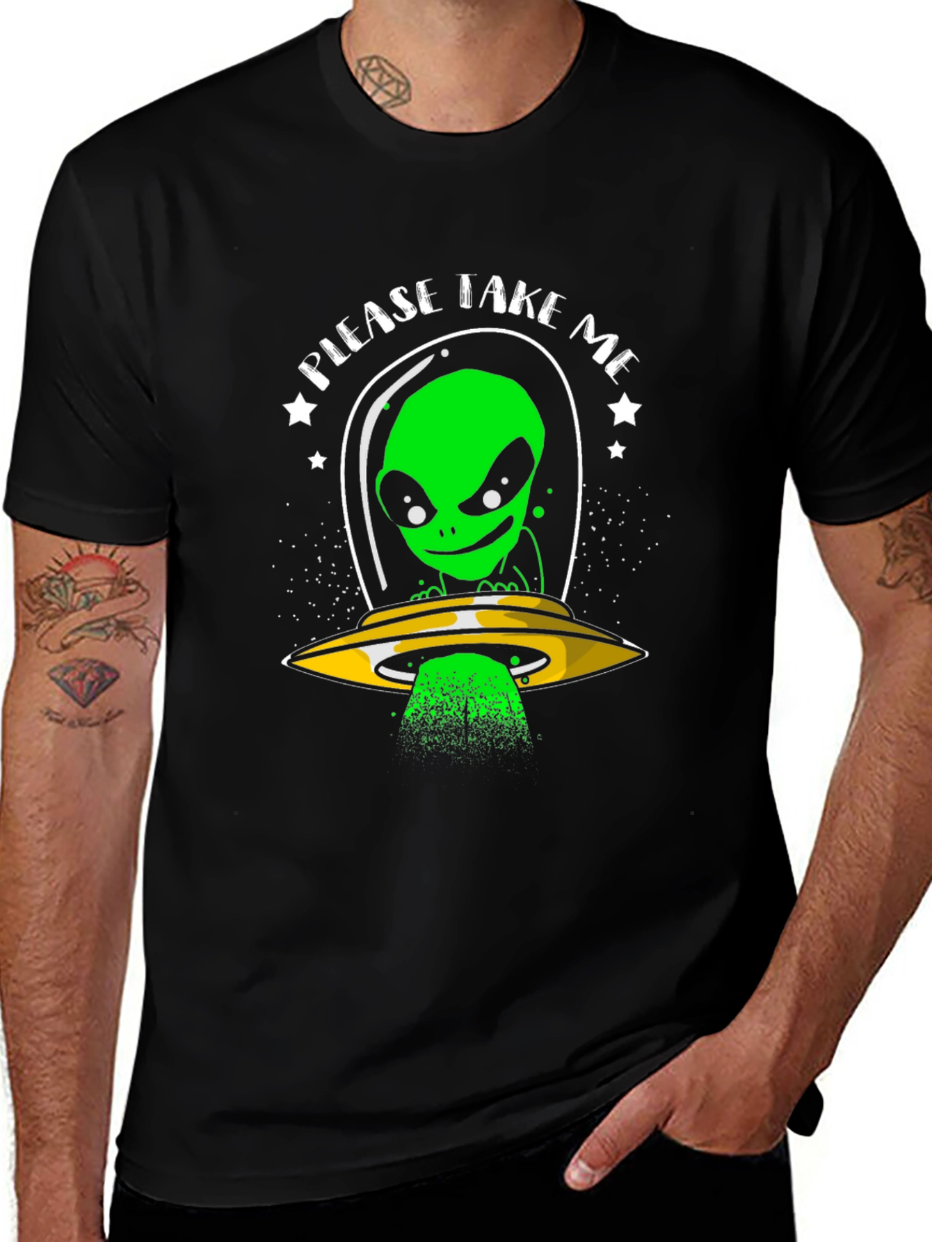 Variant 15 of Please Take Me Alien T-Shirt - Sci-Fi Graphic Tee