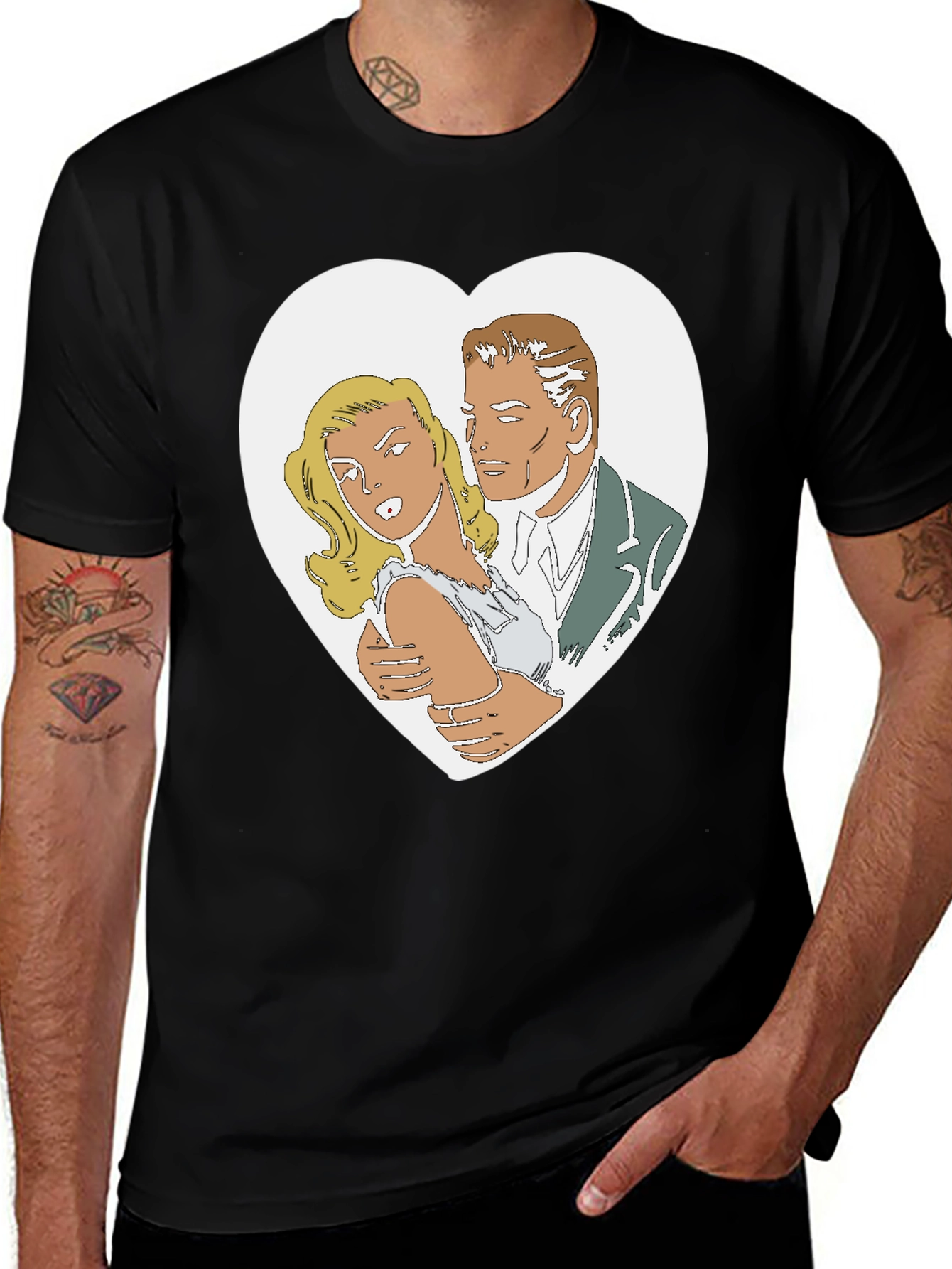 Retro Romance Graphic T-Shirt - Classic Comic Style