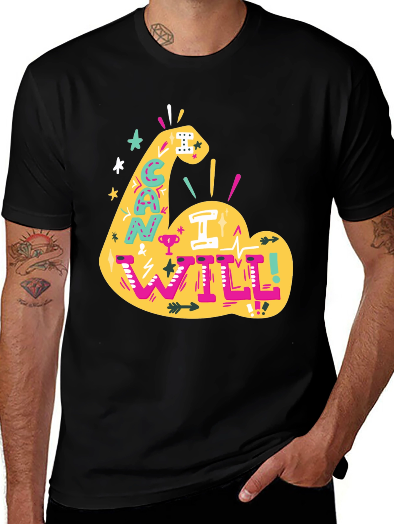 Variant 27 of Motivational 'Can I Will' Graphic Tee