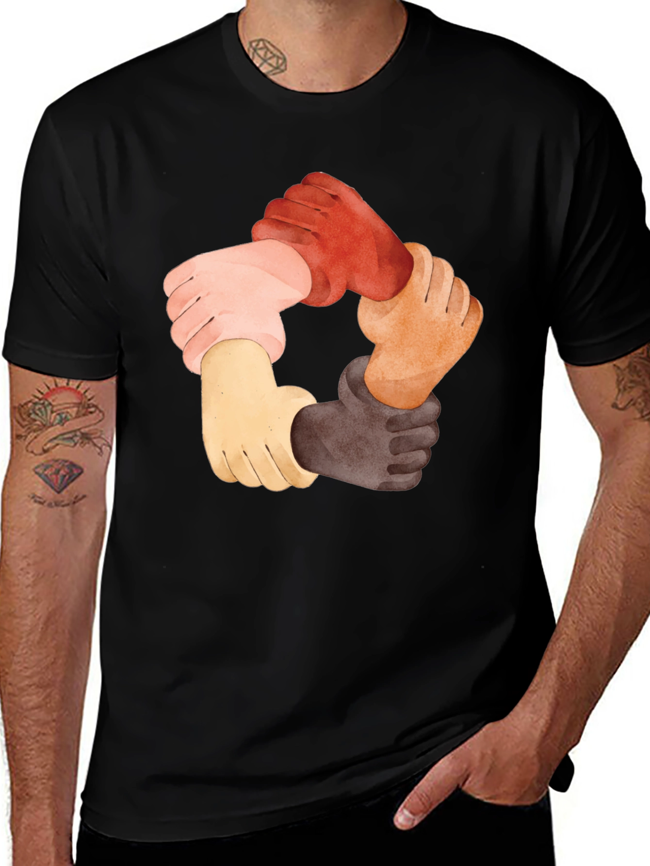 Unity Hands Graphic Tee - Black