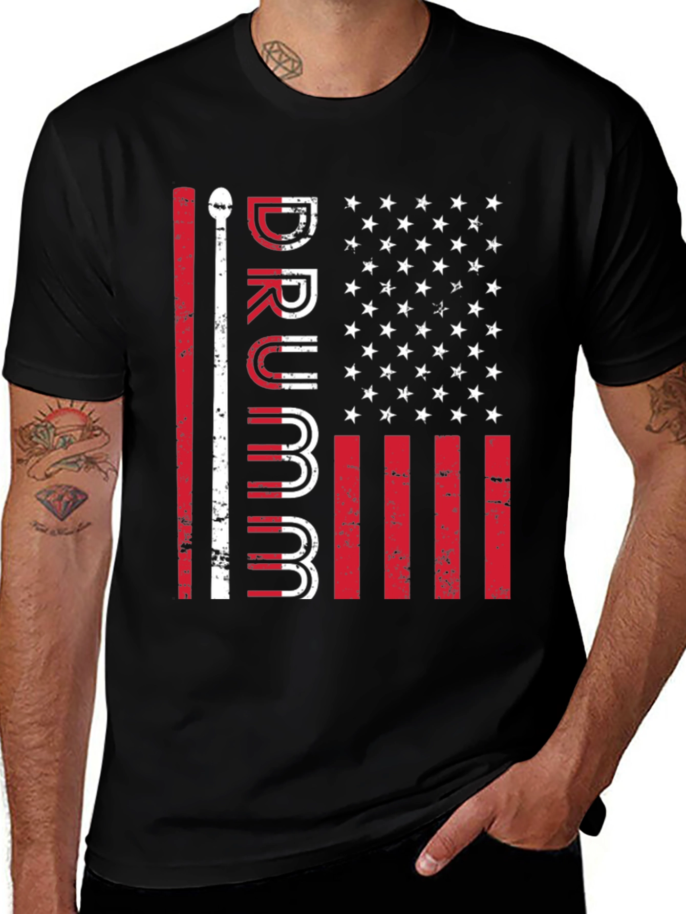 Variant 20 of American Flag Drummer T-Shirt