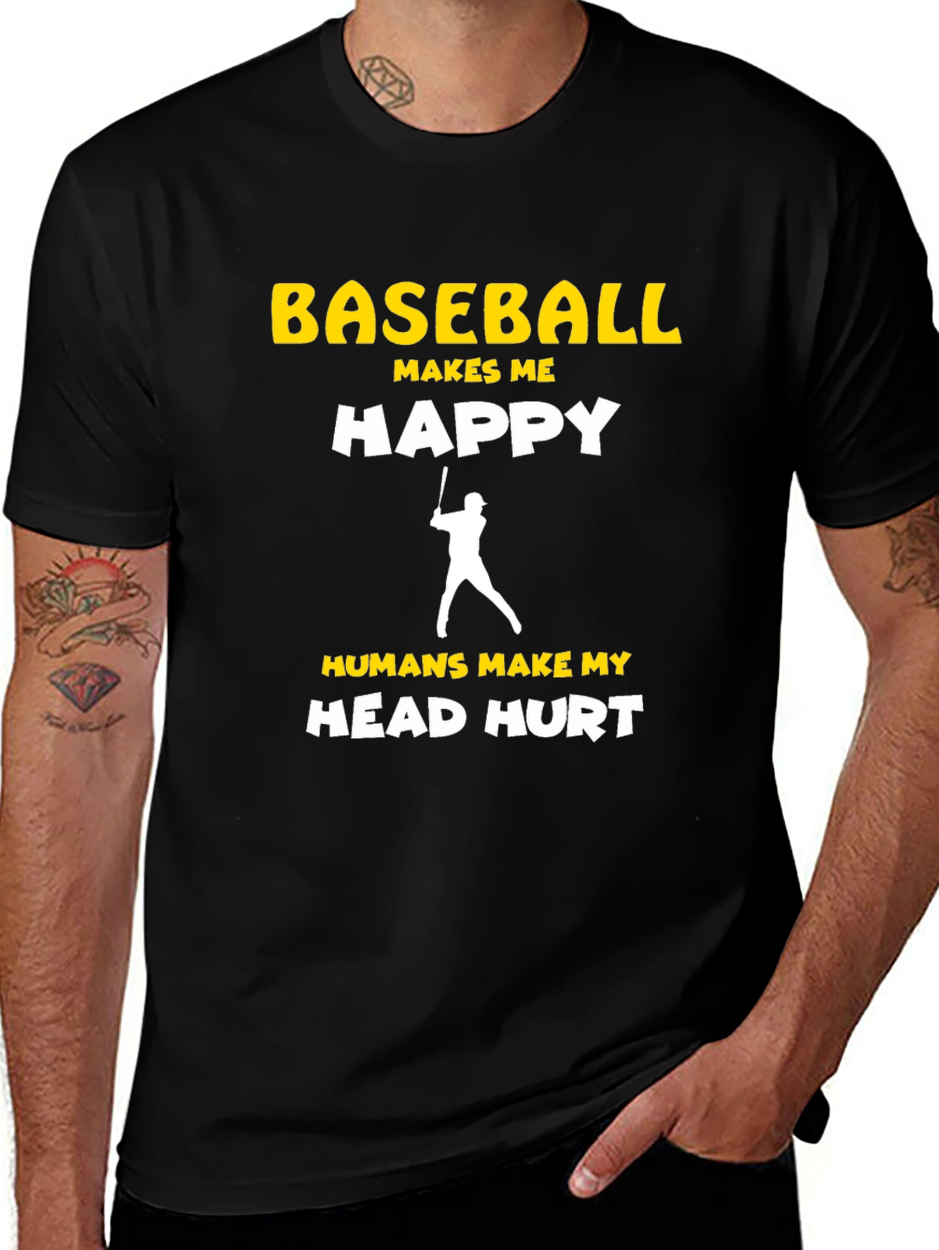 Variant 18 of Baseball Makes Me Happy T-Shirt