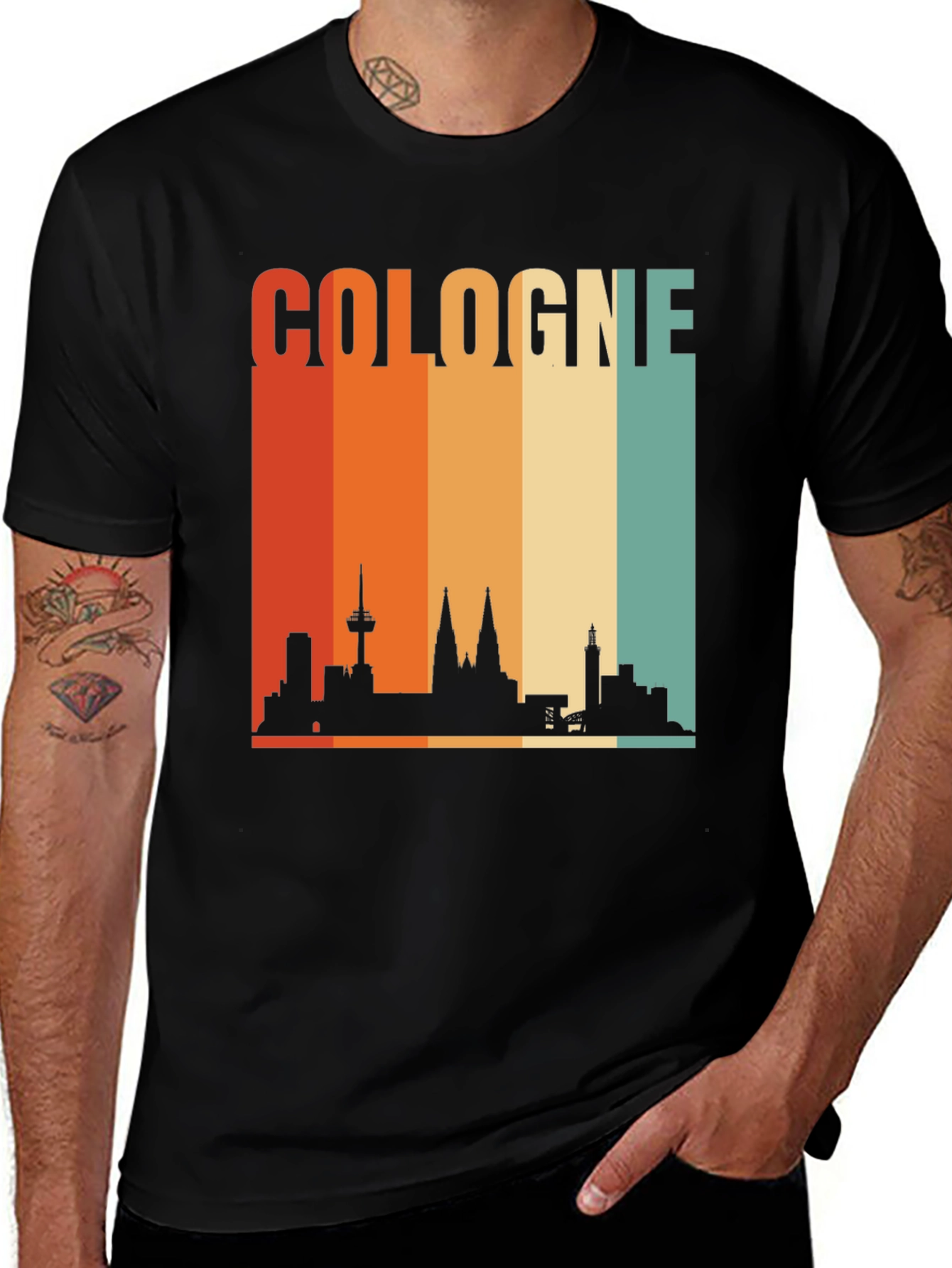 Variant 7 of Retro Cologne Skyline T-Shirt