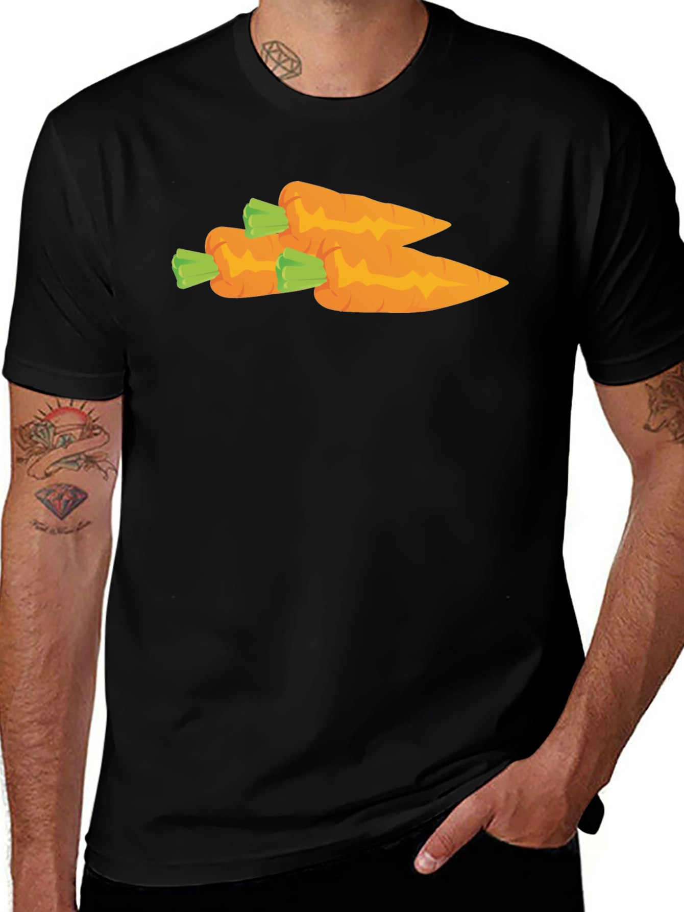 Variant 28 of Carrot Graphic T-Shirt - Unisex Black Tee