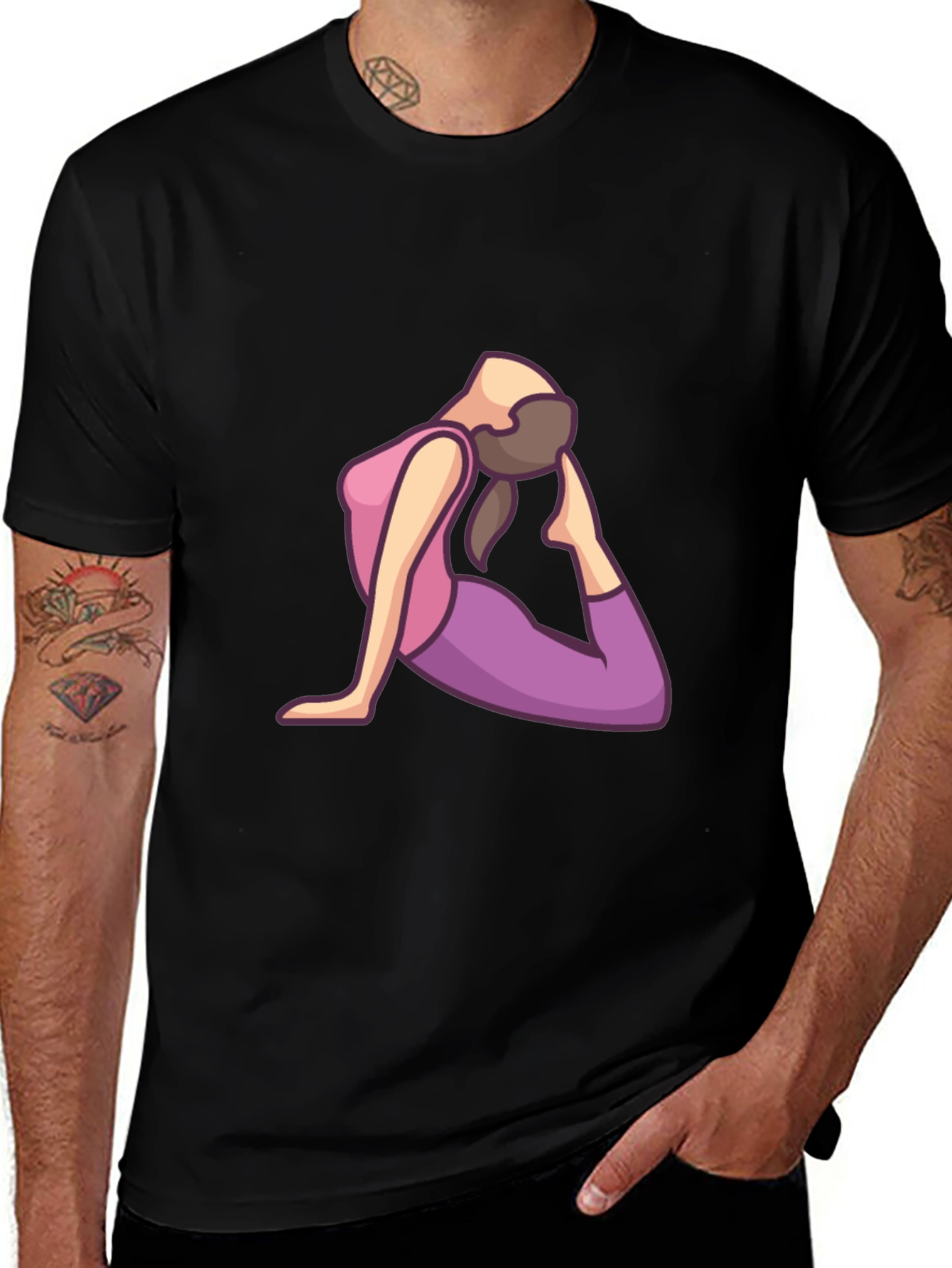 Variant 6 of Yoga Pose Graphic Print Men's T-Shirt