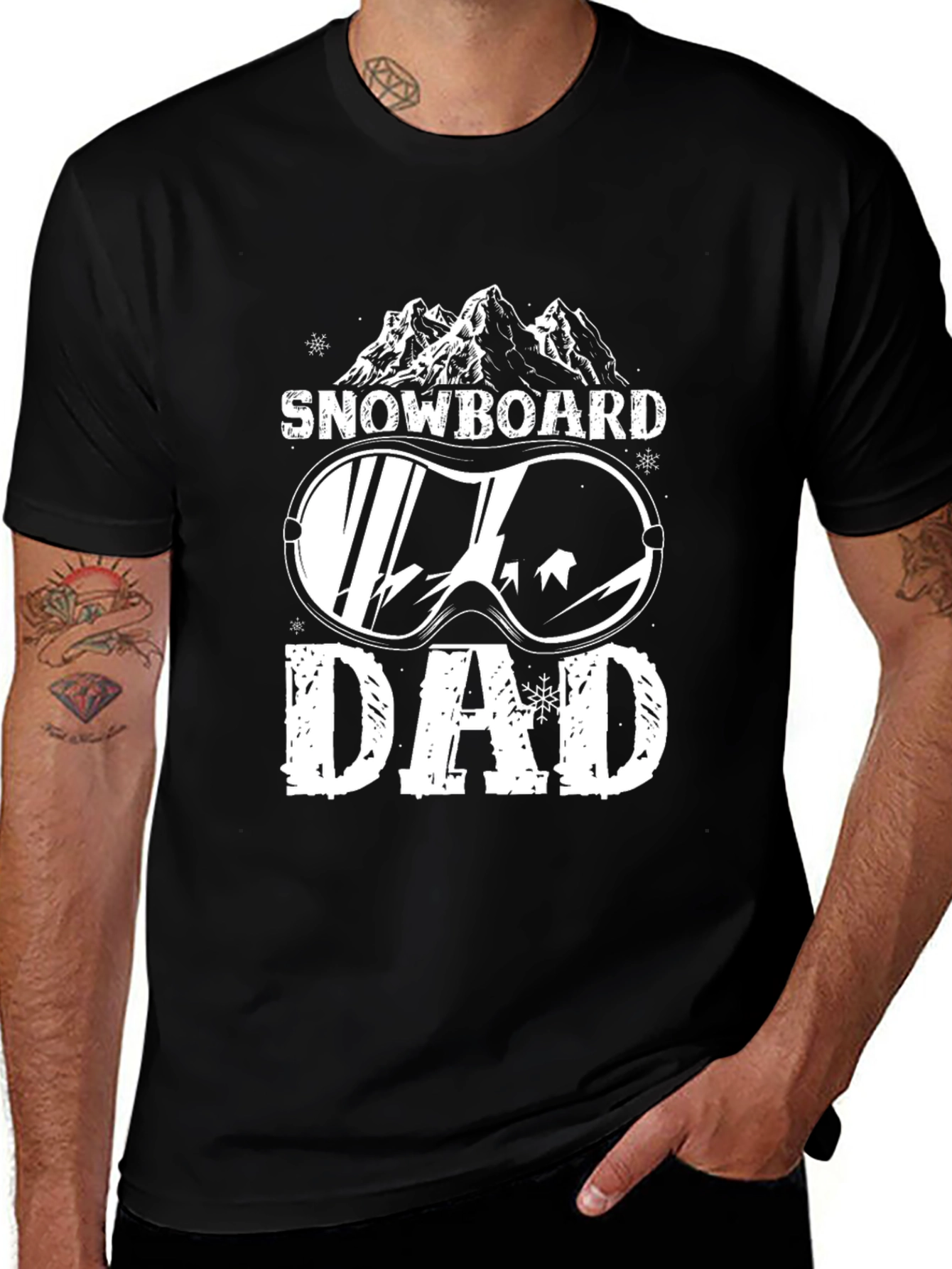 Variant 23 of Snowboard Dad Black T-Shirt