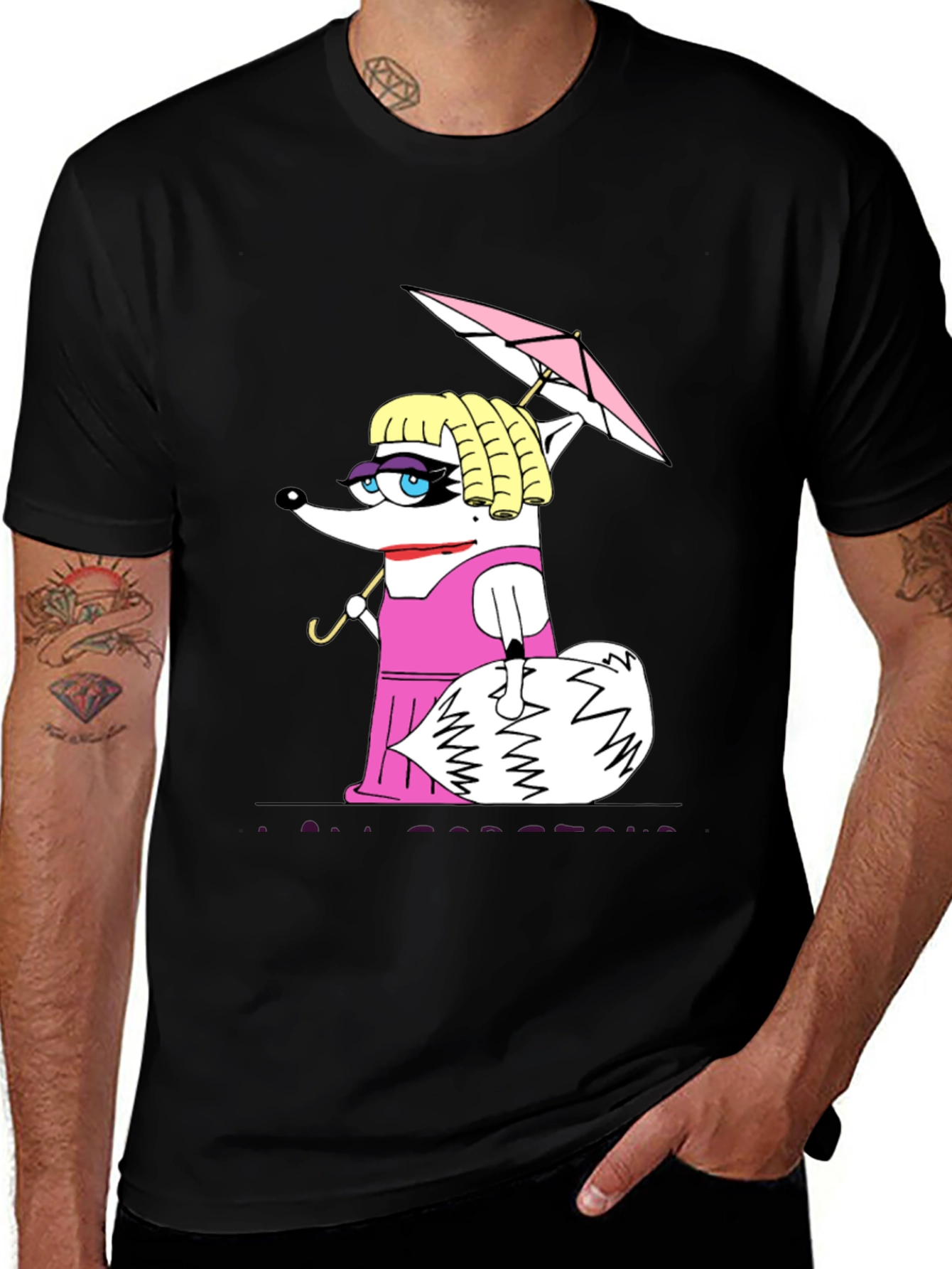 Variant 21 of Funny Raccoon in Pink Dress T-Shirt