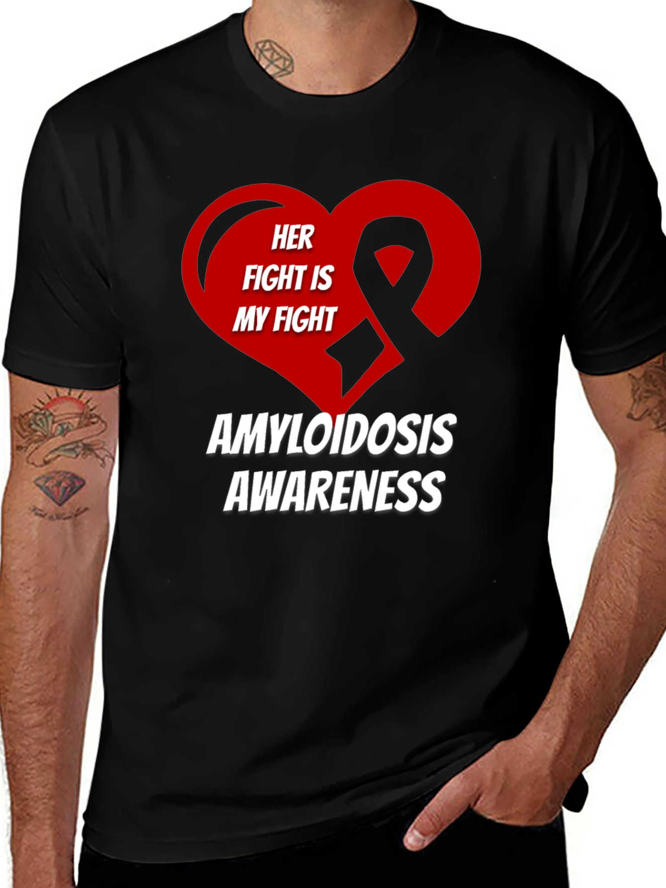 Amyloidosis Awareness T-Shirt - Her Fight Is My Fight