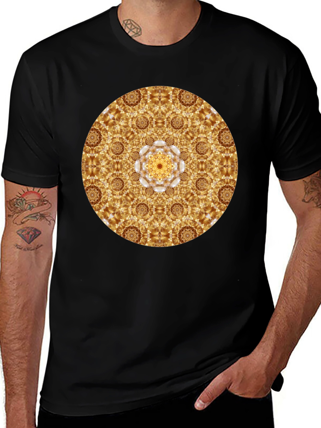 Variant 18 of Gold Mandala Graphic Tee - Stylish Casual Wear