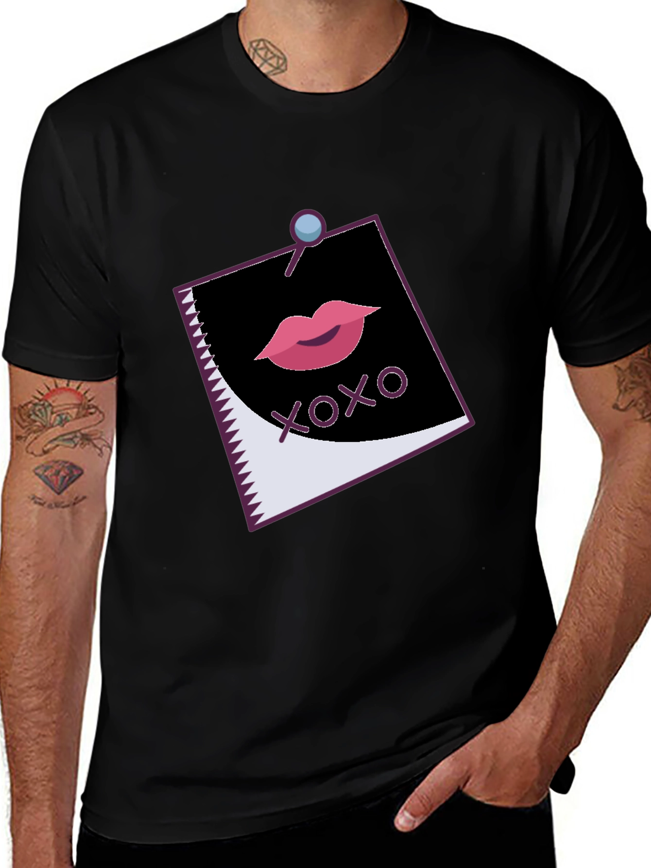 Variant 11 of XOXO Lips Graphic Black Tee