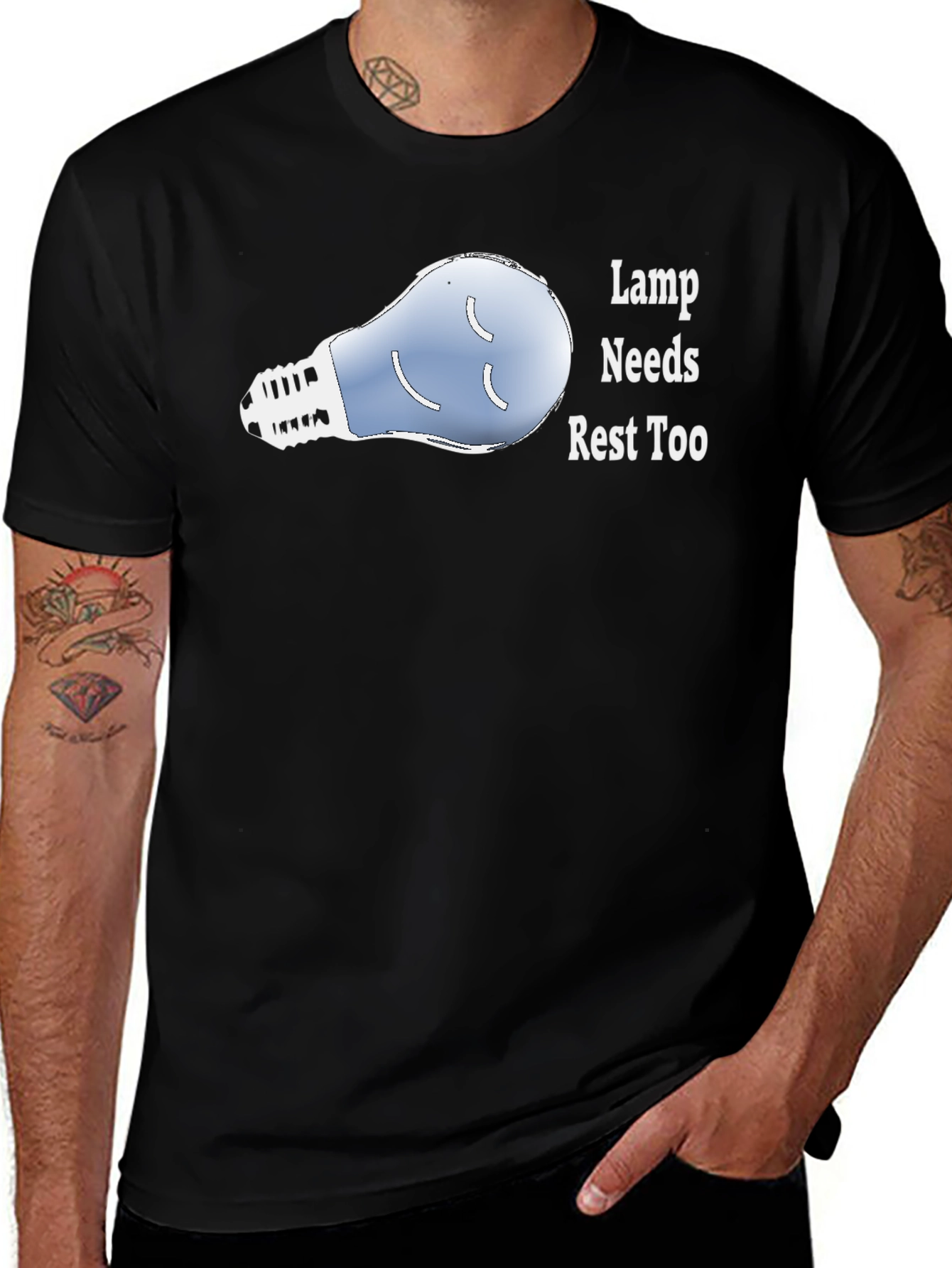 Variant 12 of Lamp Needs Rest T-Shirt - Humorous Graphic Tee