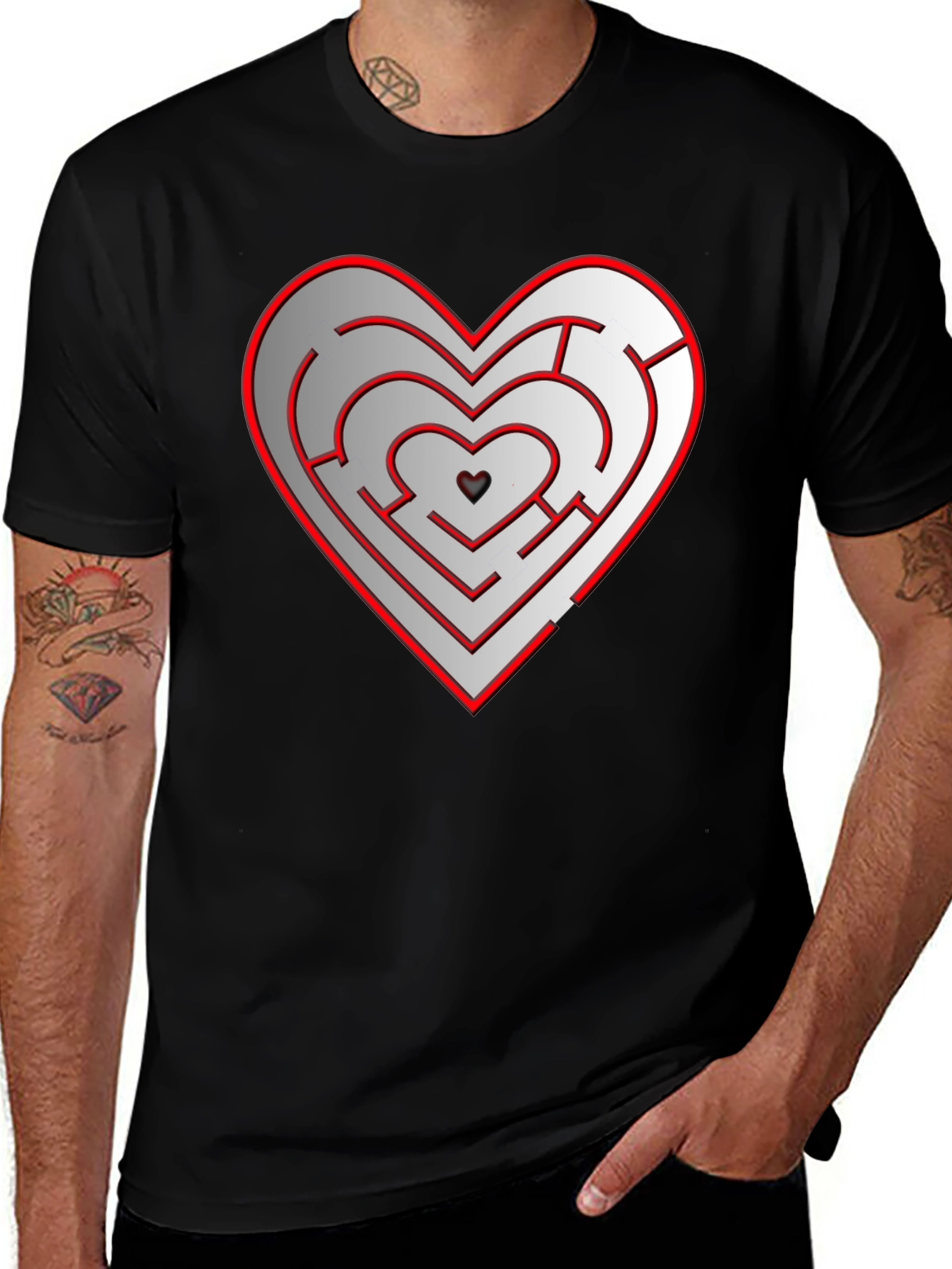 Heart Maze T-Shirt - Solve the Puzzle of Love!