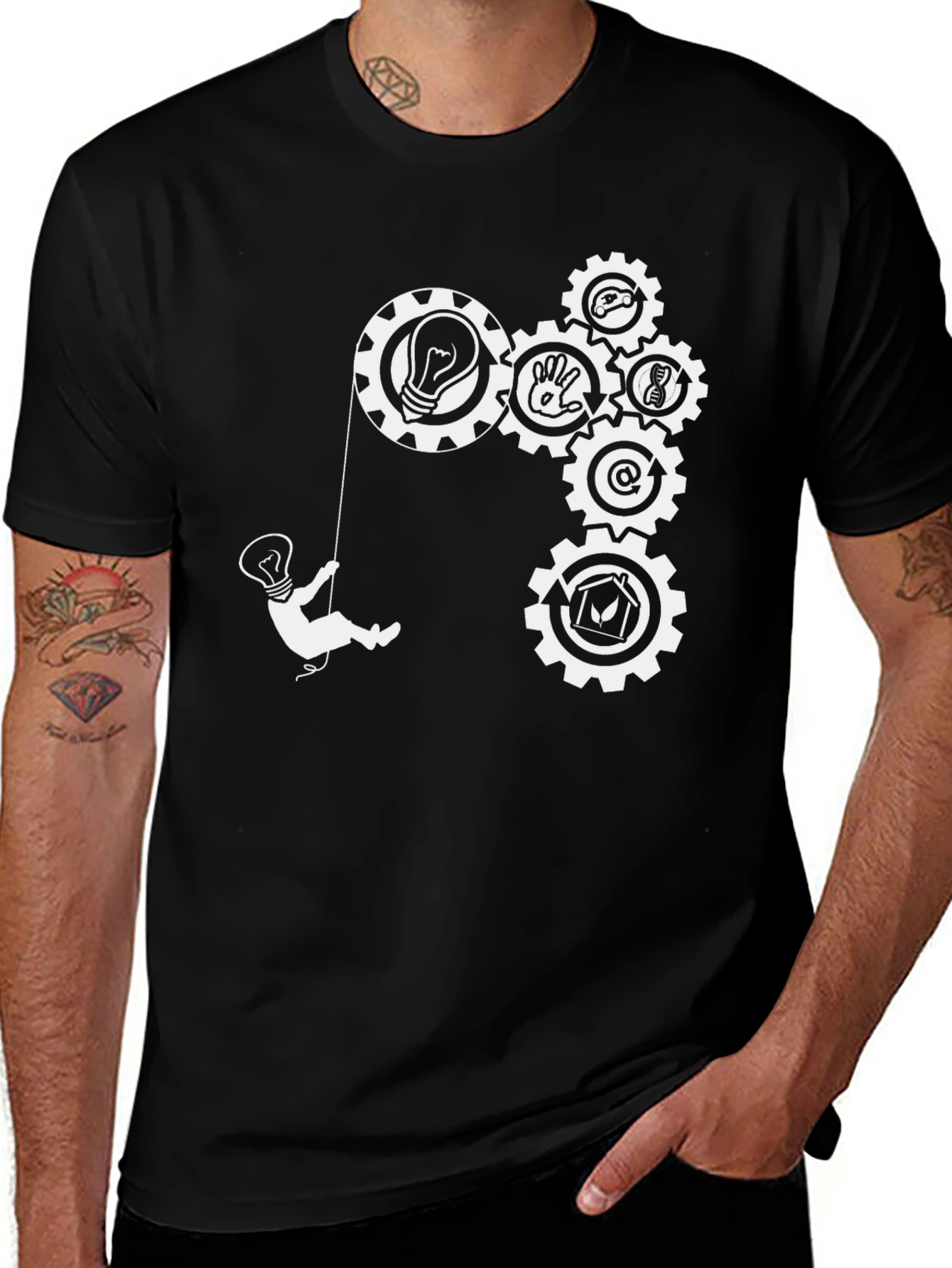 Variant 28 of Gear Up Your Style: Black Graphic Tee