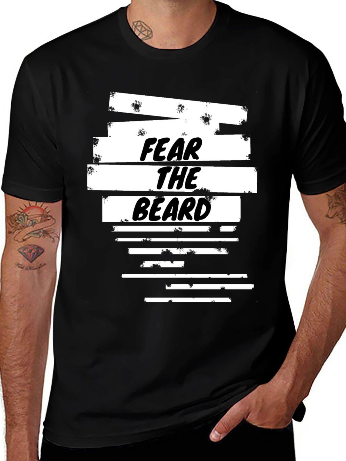 Variant 26 of Fear the Beard Graphic T-Shirt - Black