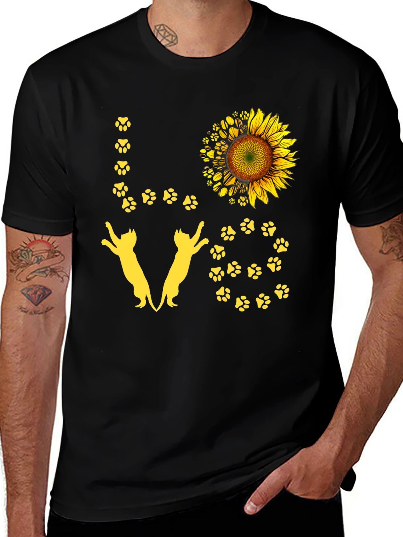 Variant 2 of Love Cats Sunflower Graphic Tee