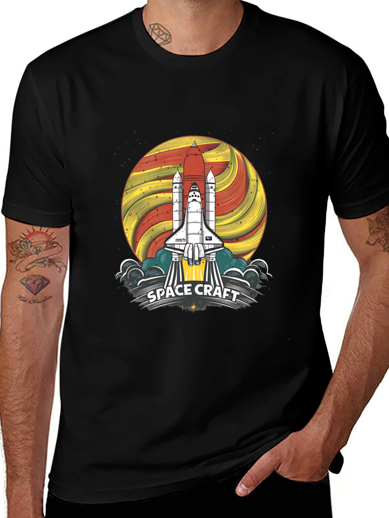 Variant 2 of Space Craft Graphic Tee - Rocket Launch Design