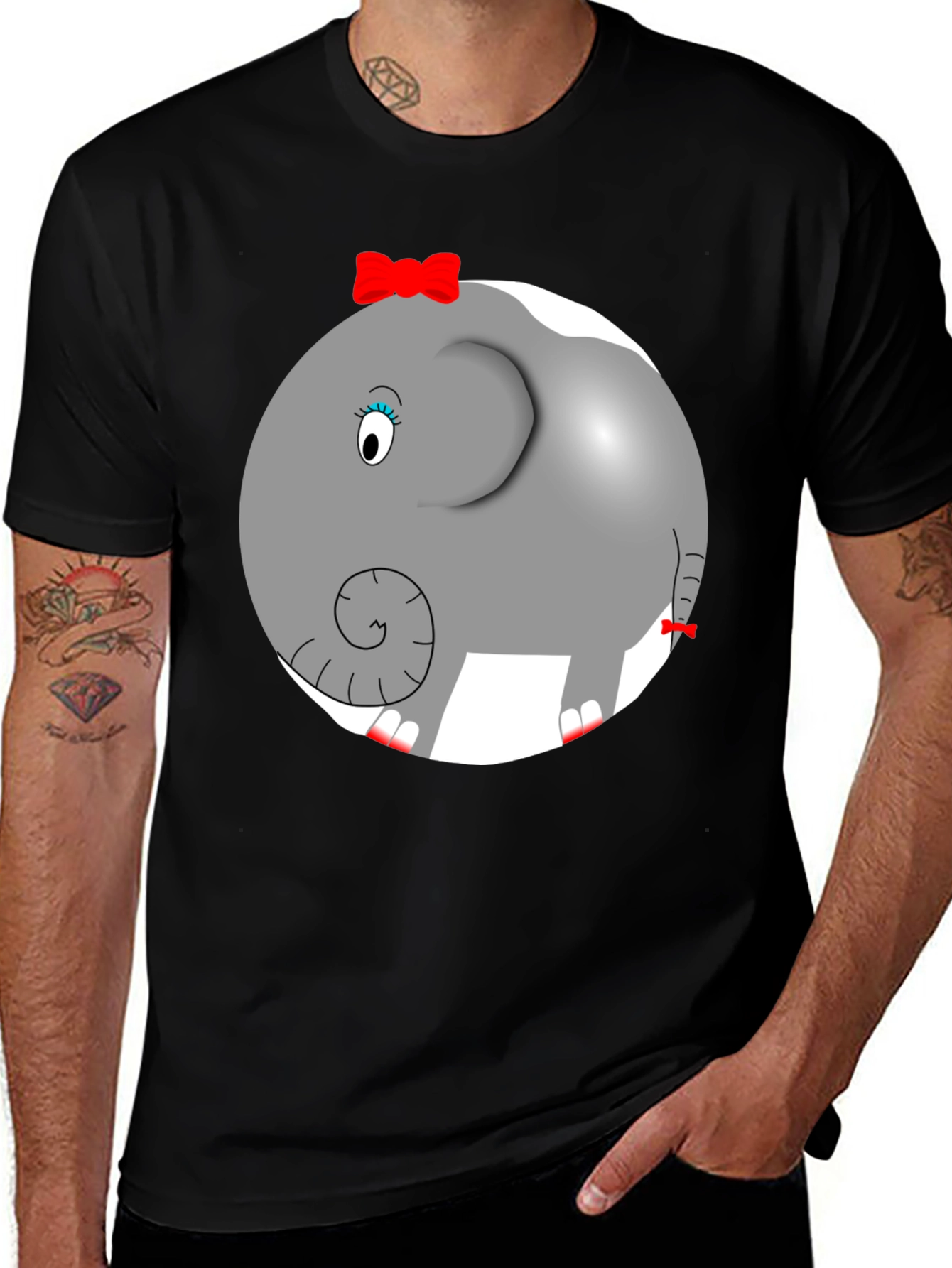 Variant 28 of Elephant Tee - Cute Cartoon Graphic Print