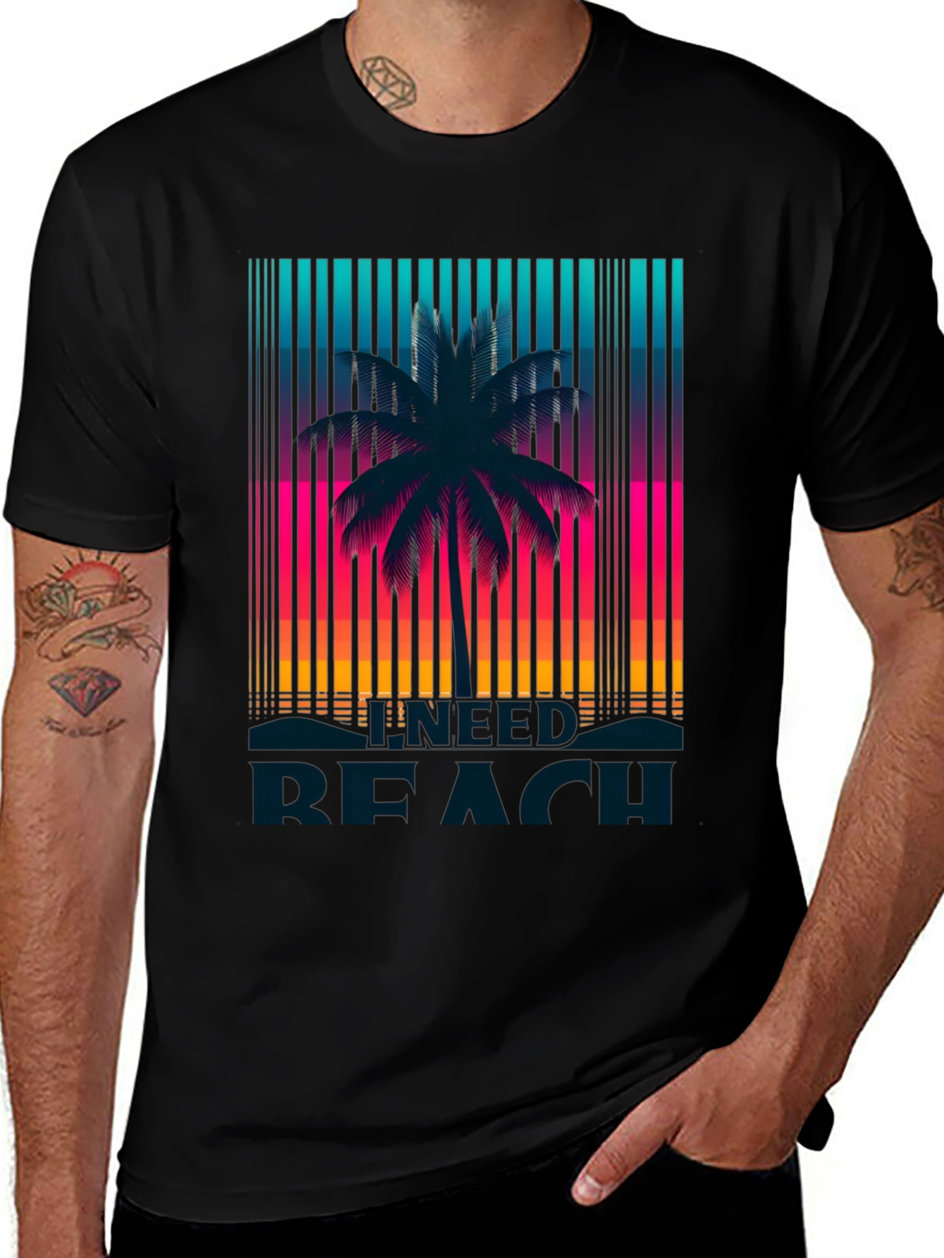 I Need a Beach T-Shirt - Tropical Palm Tree Graphic Tee