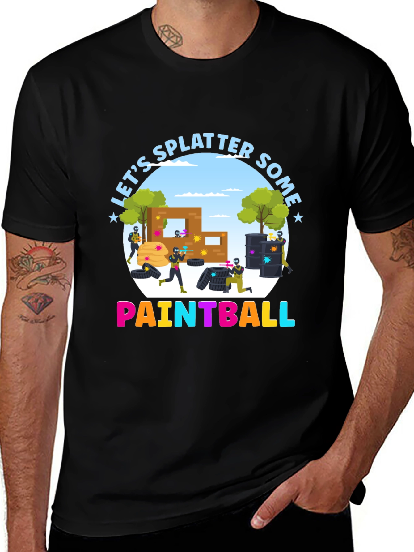 Let's Splatter Some Paintball Black T-Shirt