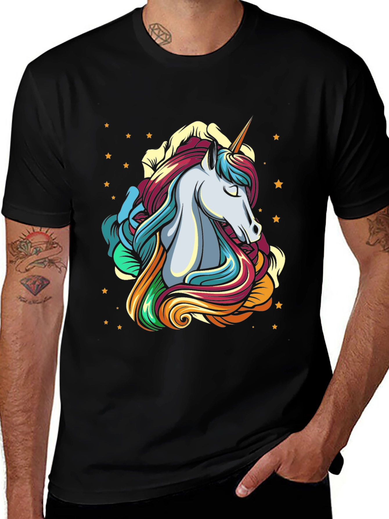 Variant 11 of Unicorn Graphic Black T-Shirt