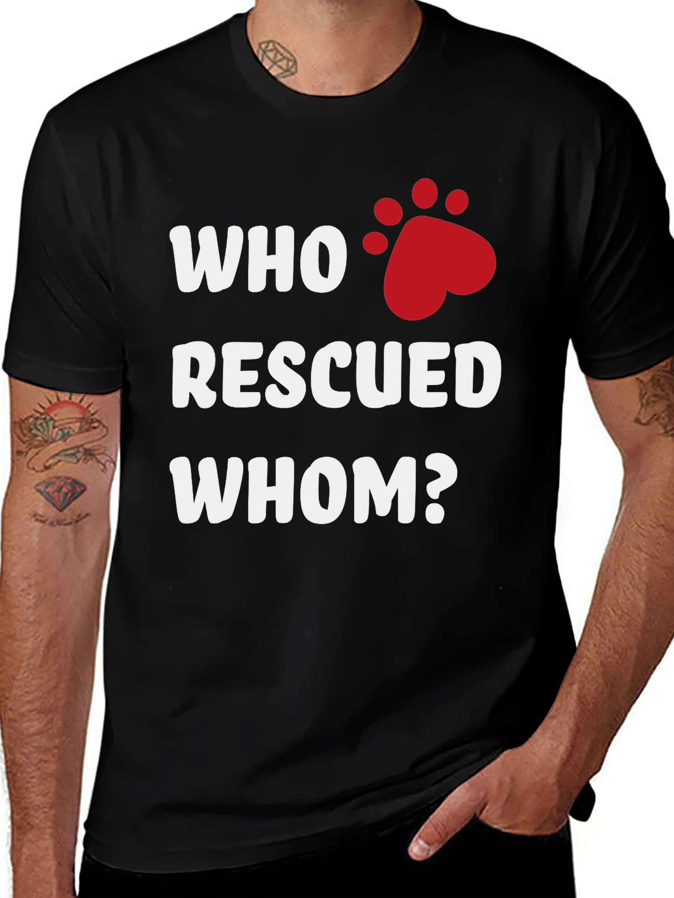 Variant 8 of Who Rescued Whom? Pet Rescue Tee
