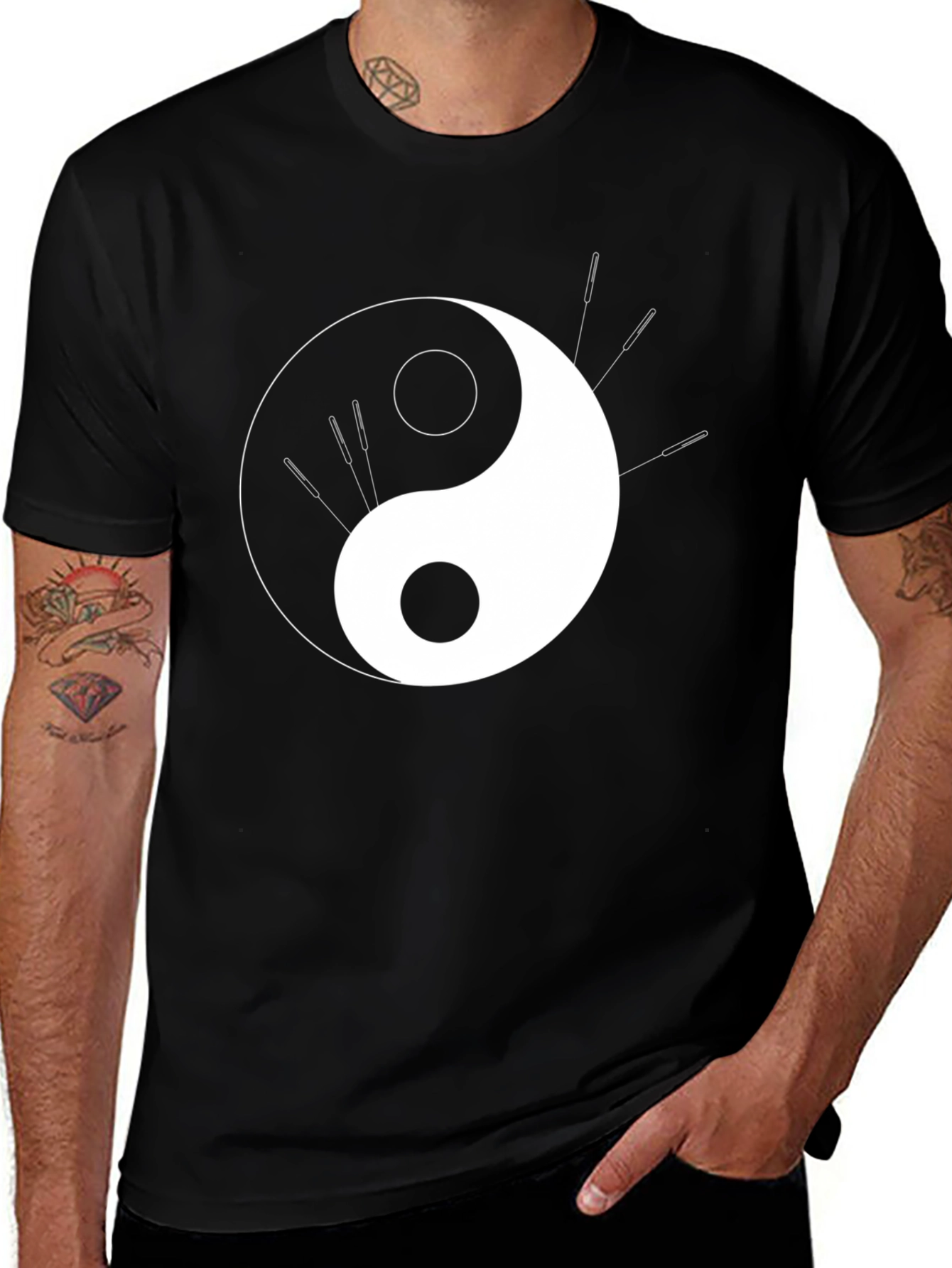 Variant 22 of Yin Yang Acupuncture Black T-Shirt