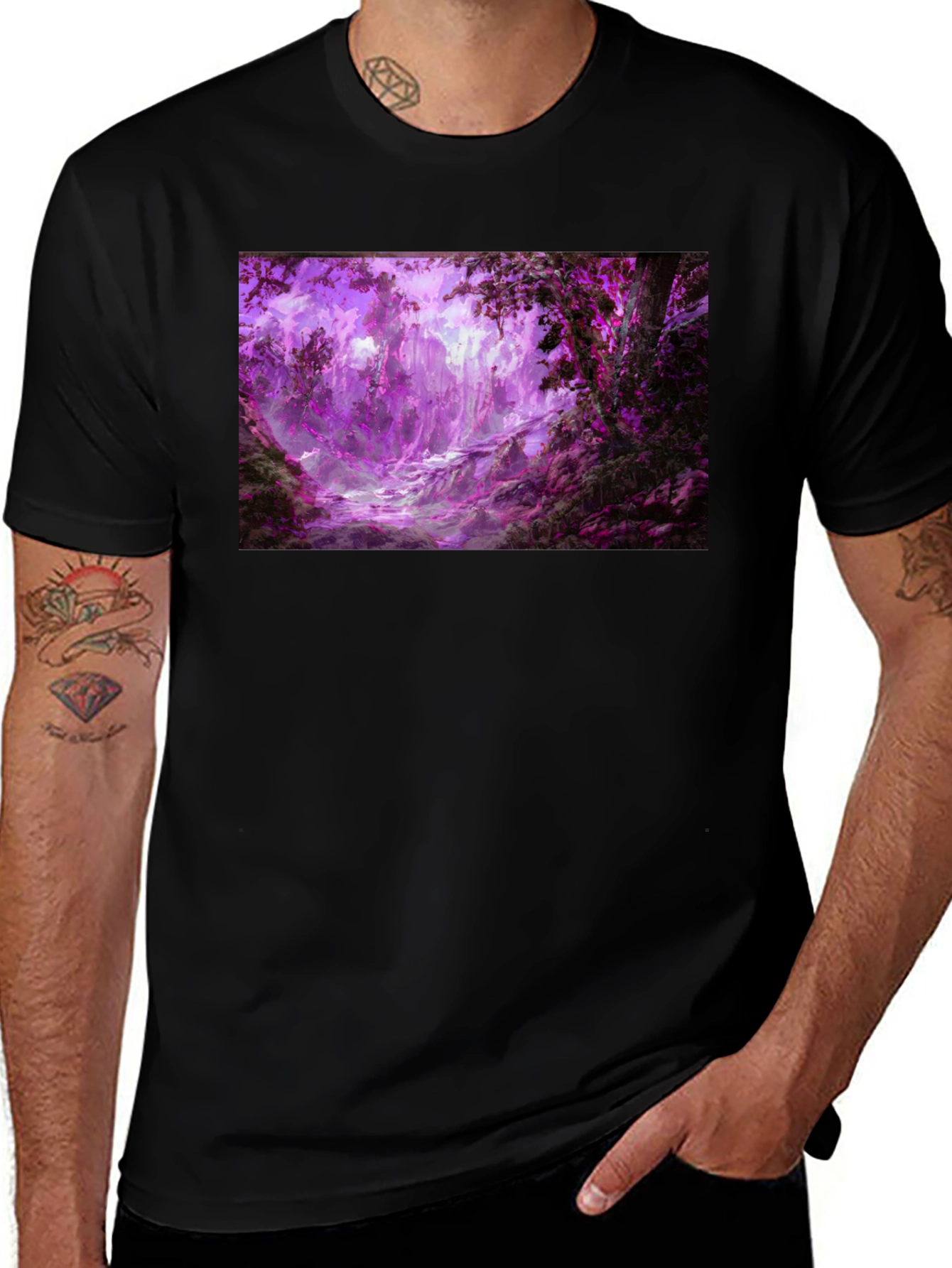 Variant 22 of Purple Forest T-Shirt - Artistic Nature Tee