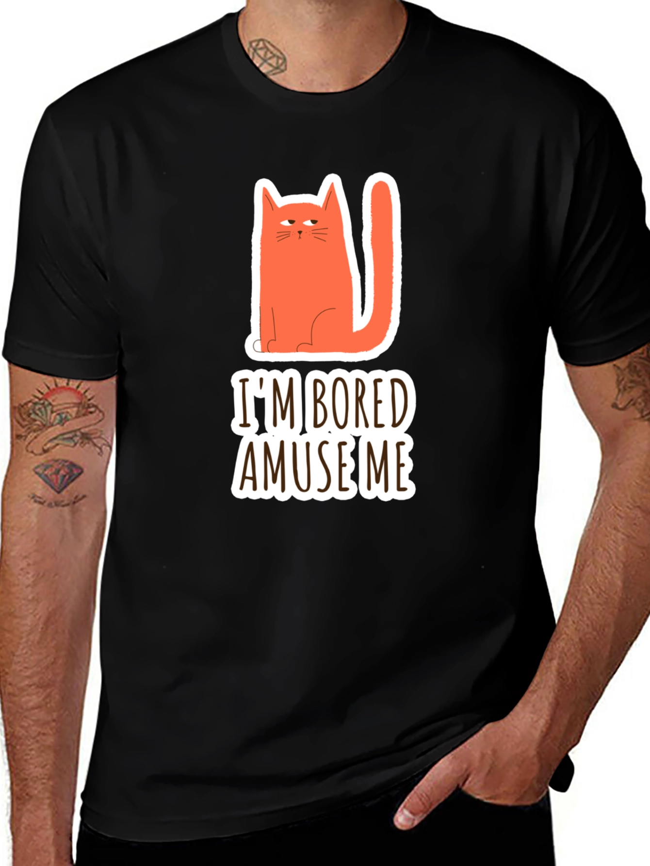 Variant 12 of Bored Cat Graphic T-Shirt - Amuse Me!