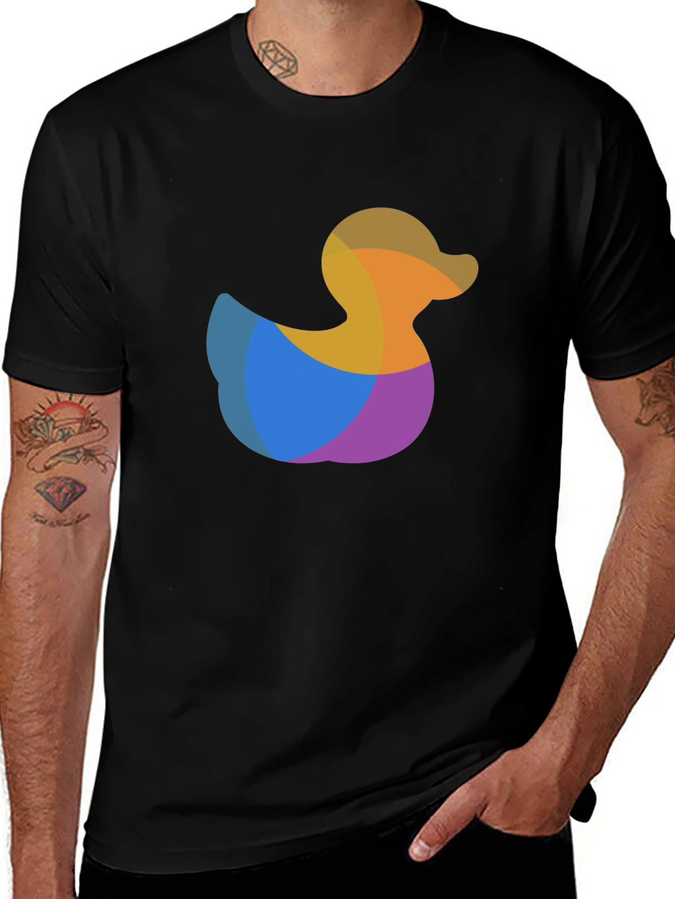 Variant 18 of Duck Graphic Tee - Stylish Black Cotton T-Shirt