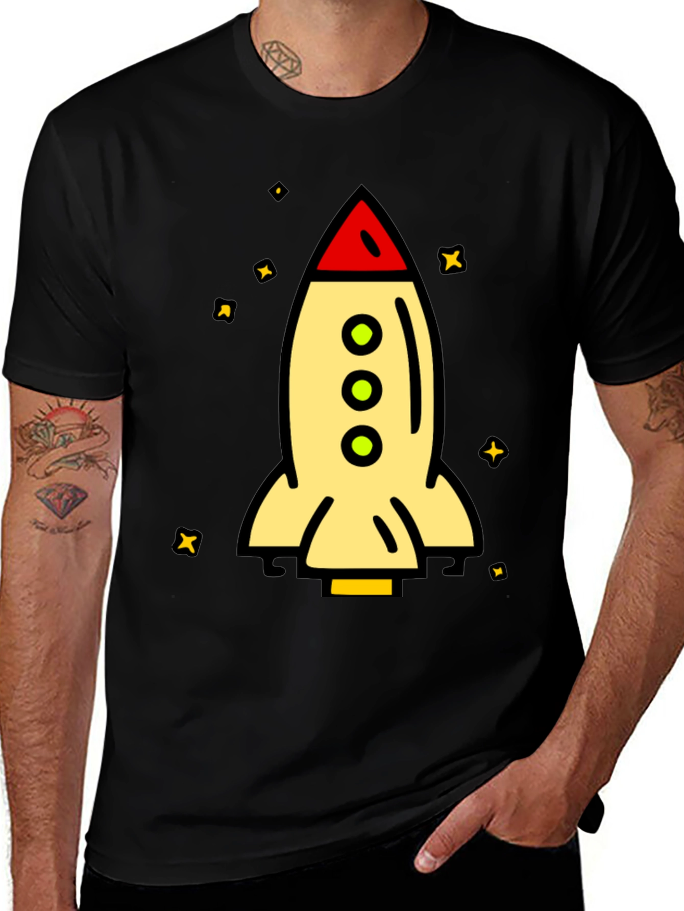 Variant 5 of Rocket Graphic T-Shirt - Space Adventure Tee