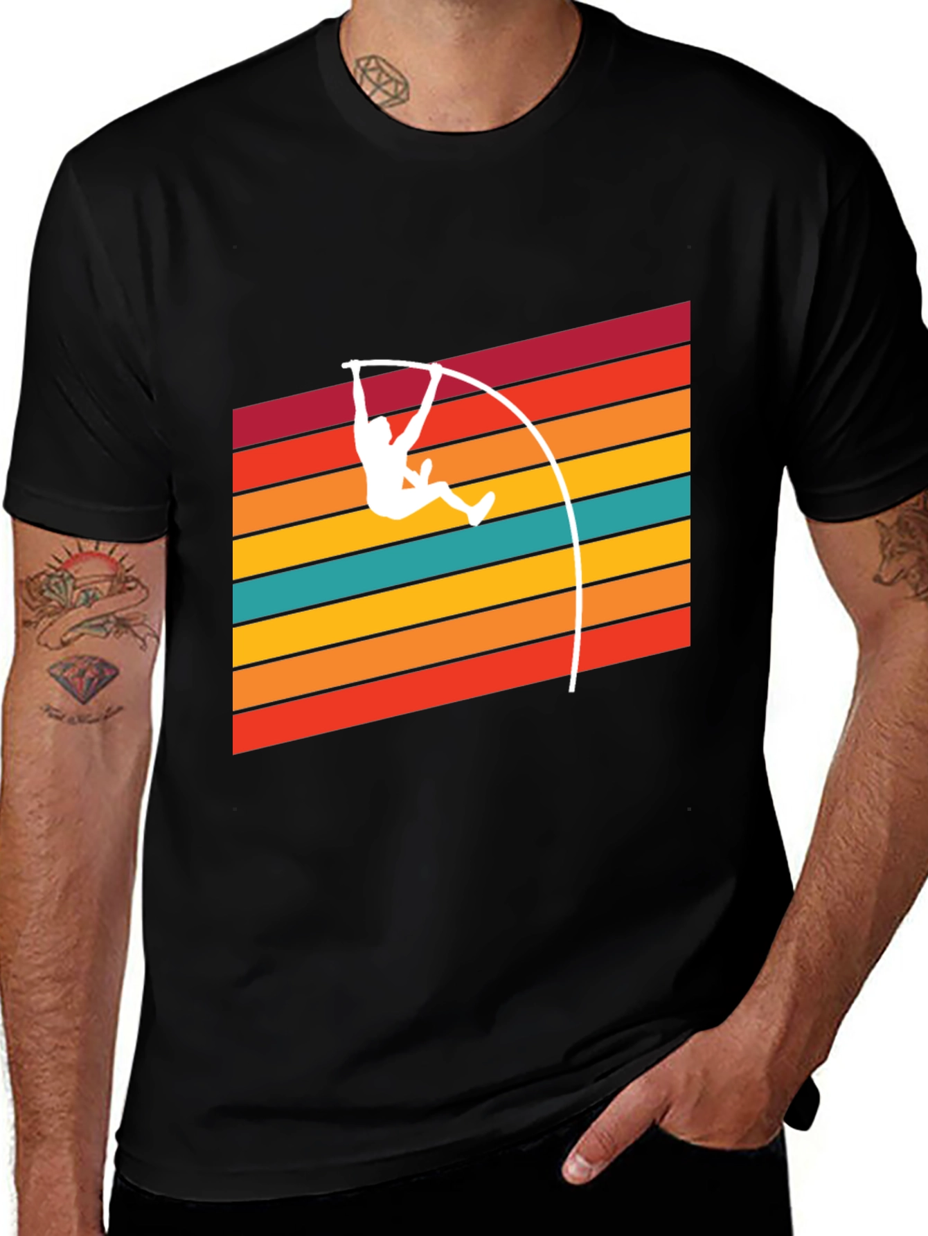 Variant 26 of Retro Pole Vault T-Shirt