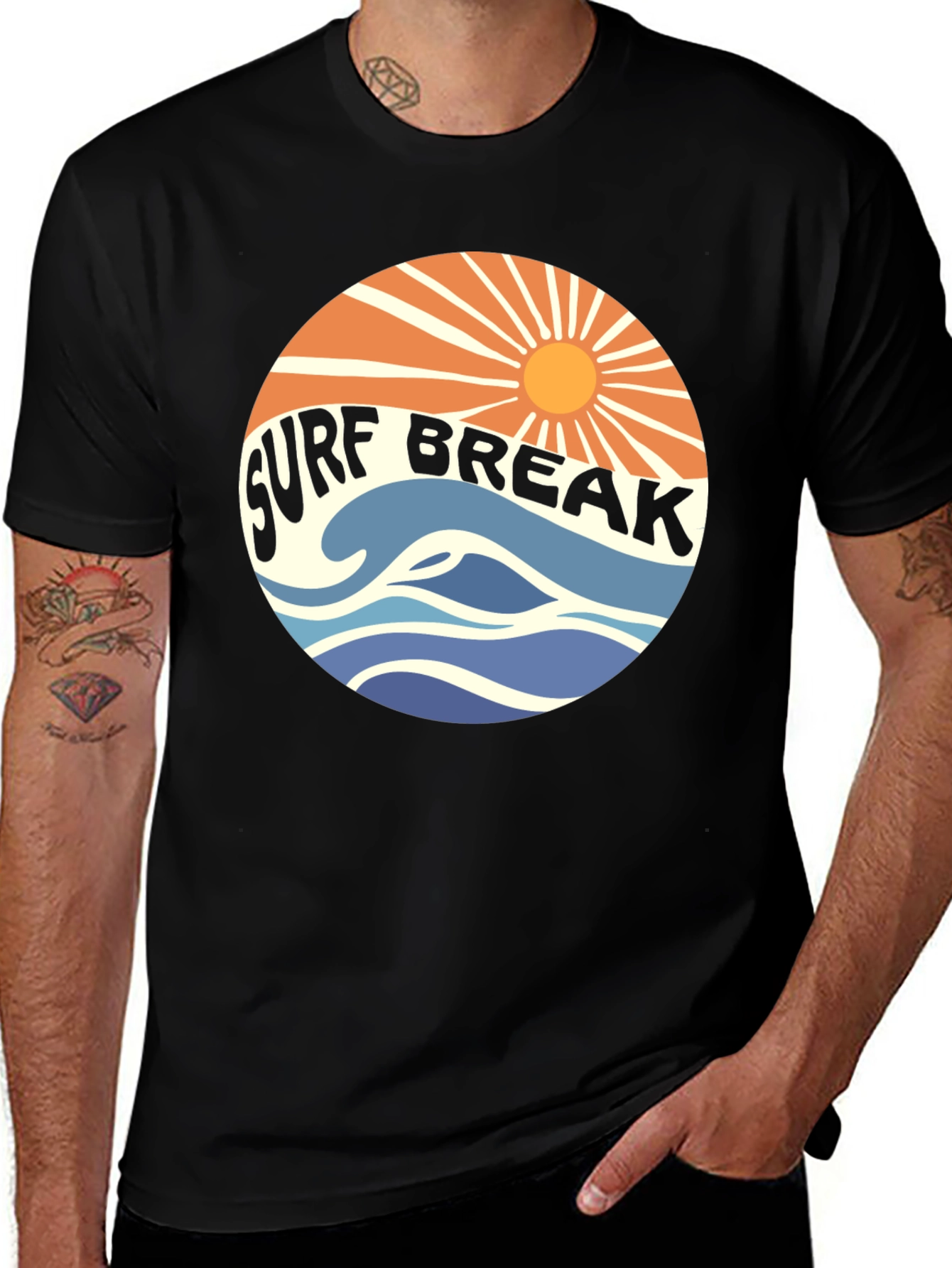 Variant 17 of Surf Break Graphic Tee - Retro Beach Vibes T-Shirt