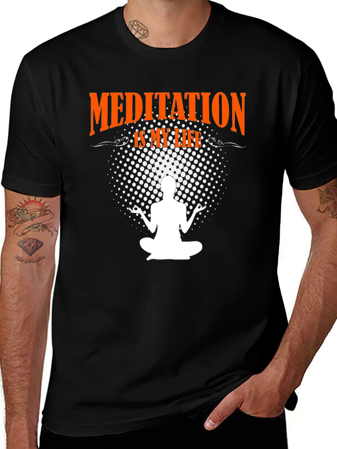 Variant 24 of Meditation is My Life Black Graphic T-Shirt
