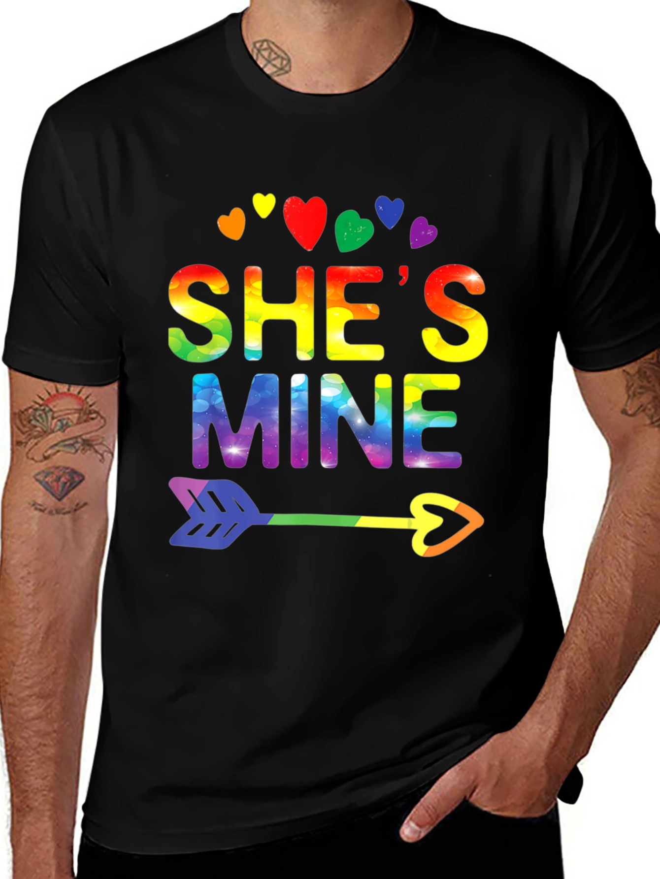 Variant 18 of She's Mine Rainbow Pride T-Shirt