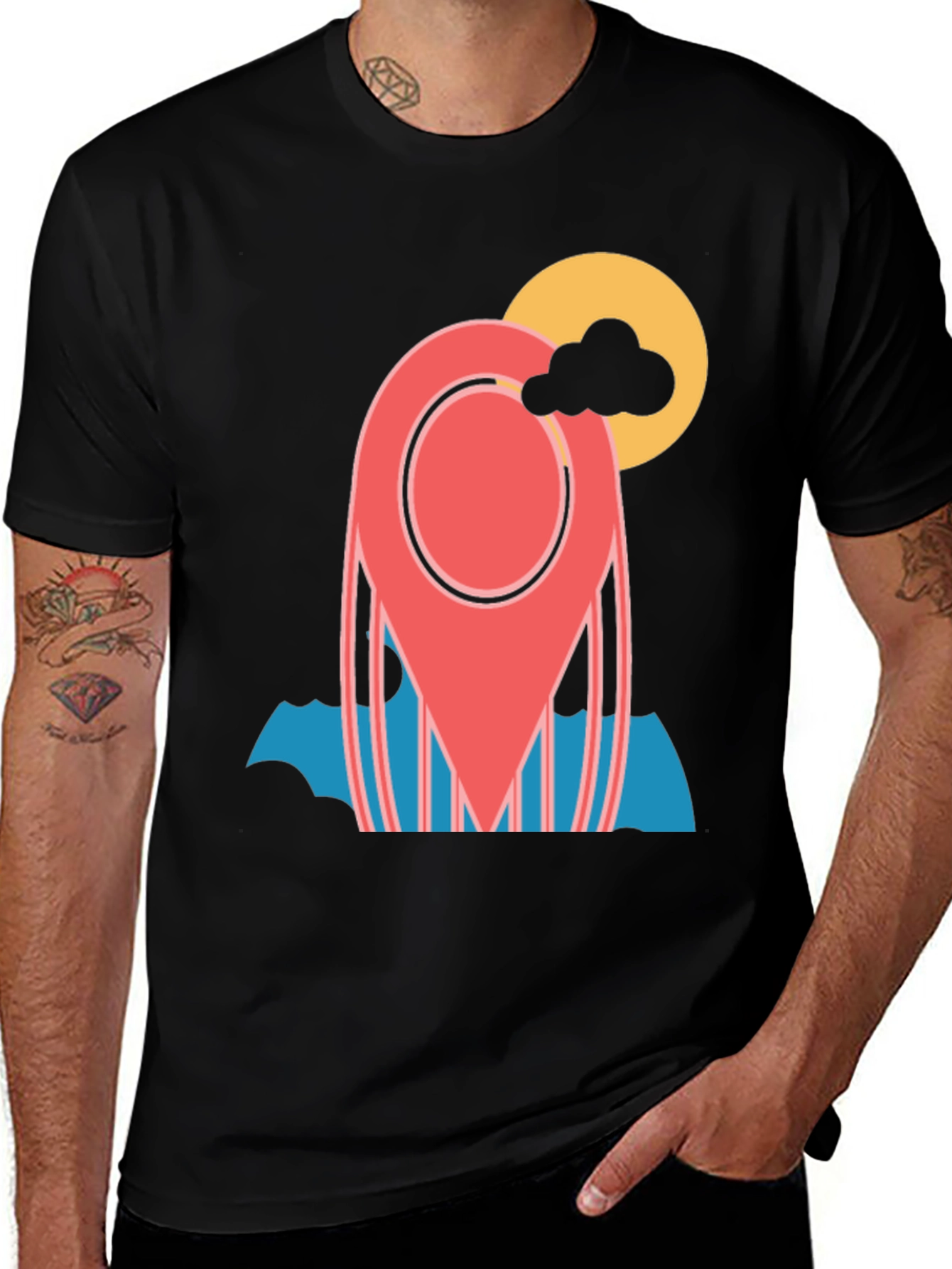 Variant 29 of Location Pin Graphic Tee - Stylish Travel T-Shirt