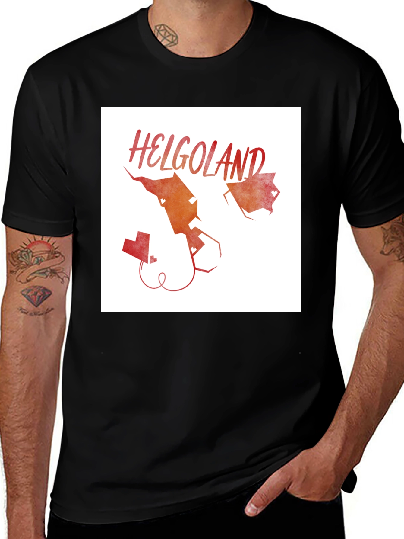 Variant 6 of Helgoland Watercolor Graphic Tee - Black
