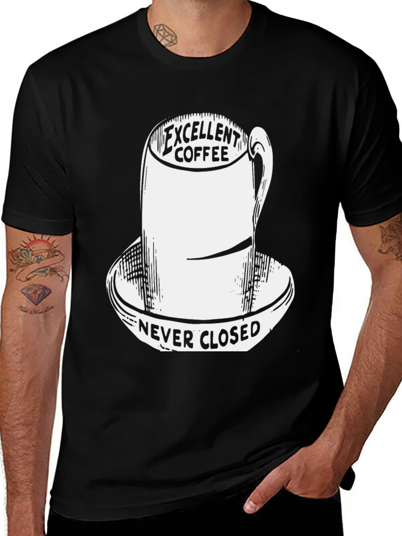 Variant 23 of Excellent Coffee Never Closed T-Shirt