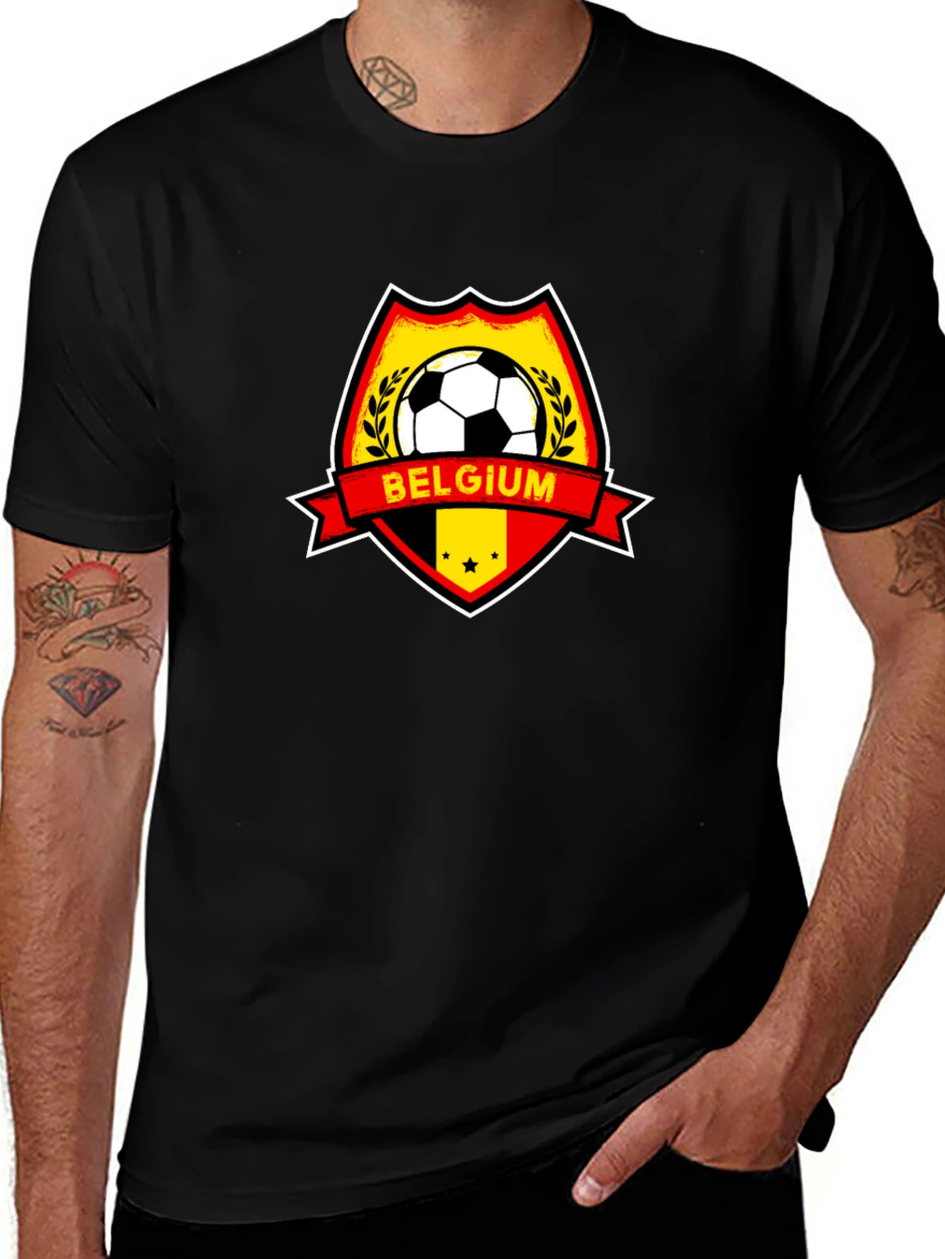 Variant 19 of Belgium Soccer Fan T-Shirt - Black