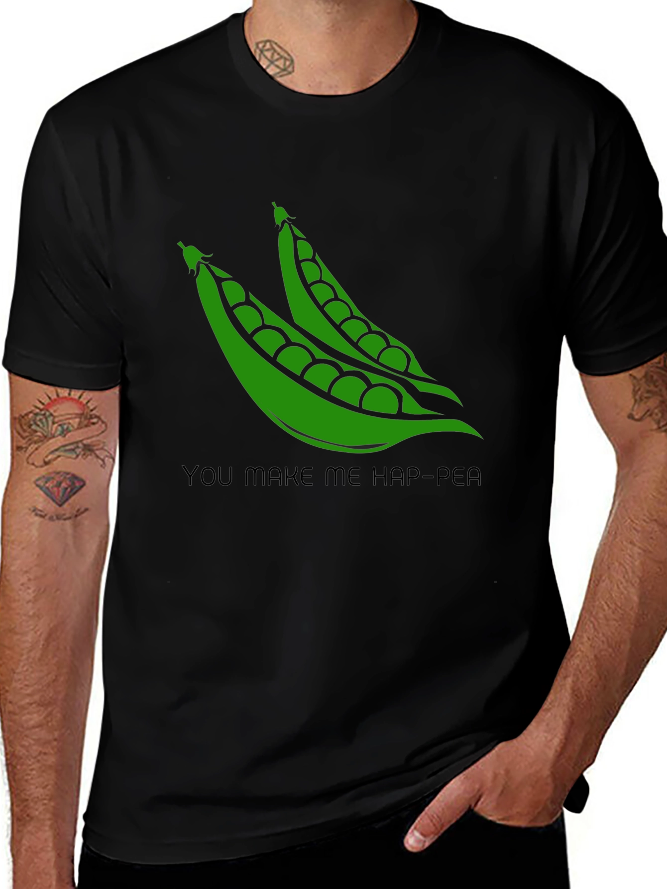 You Make Me Hap-Pea T-Shirt Funny Food Pun Tee