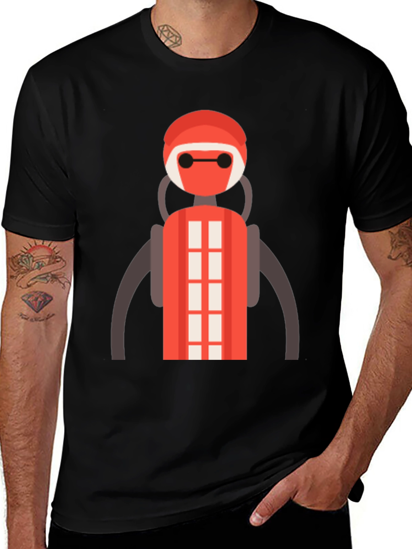 Variant 30 of Robot Graphic Black T-Shirt