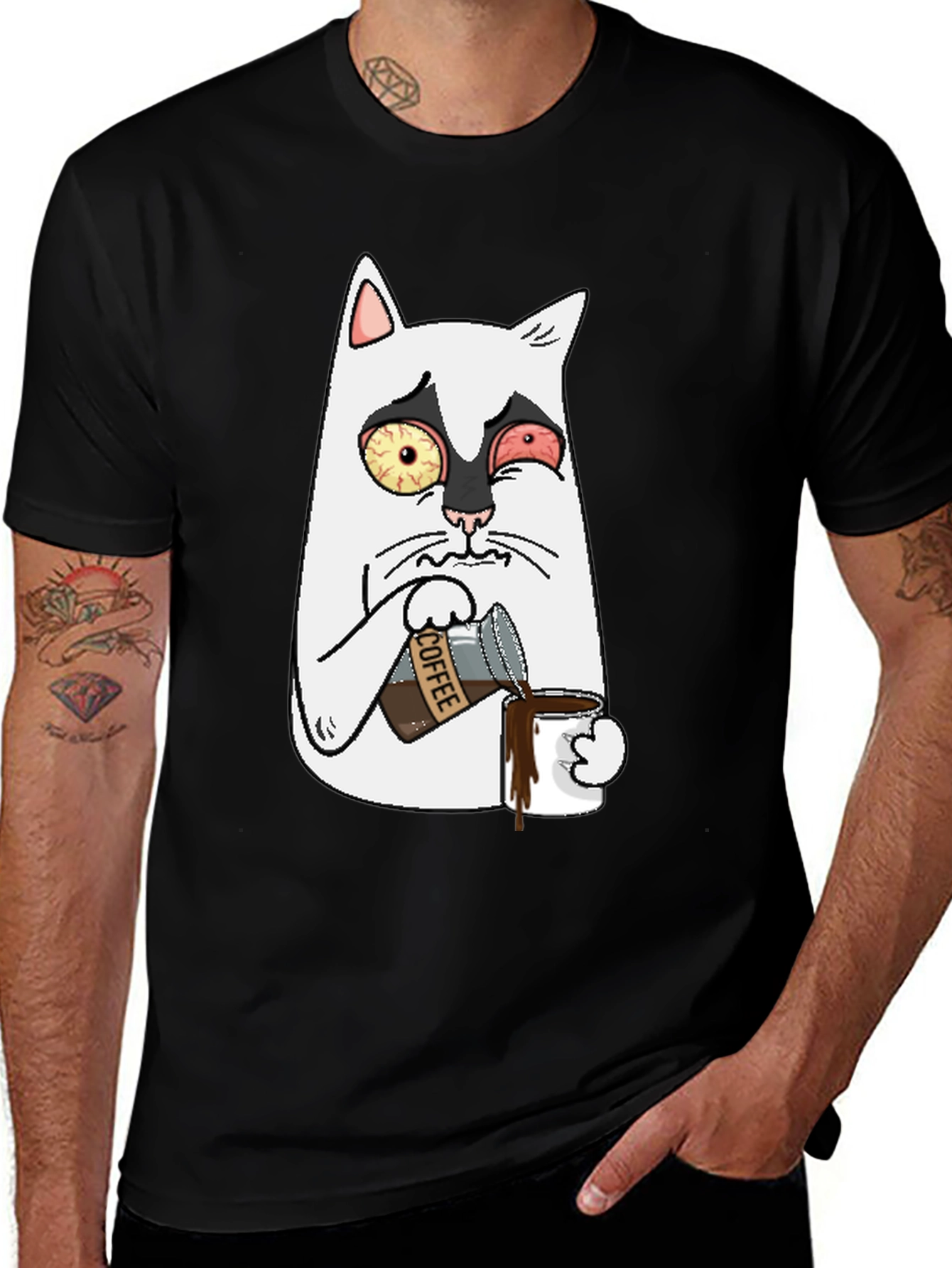 Variant 27 of Funny Cat Coffee T-Shirt