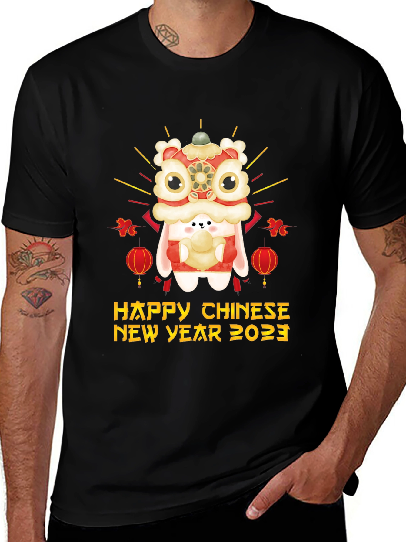 Happy Chinese New Year 2023 Rabbit Lion Dance T-Shirt
