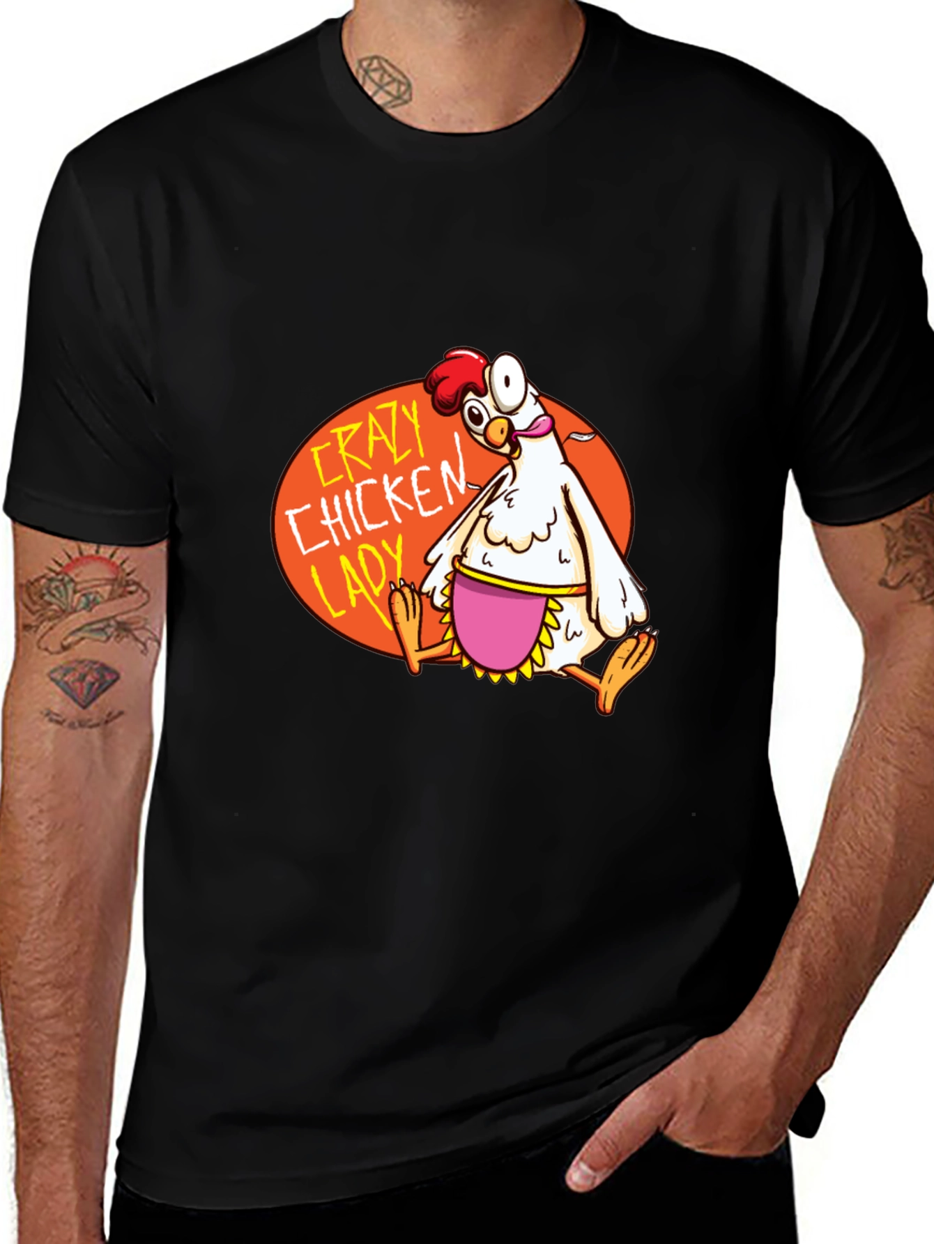 Variant 26 of Crazy Chicken Lady Graphic T-Shirt