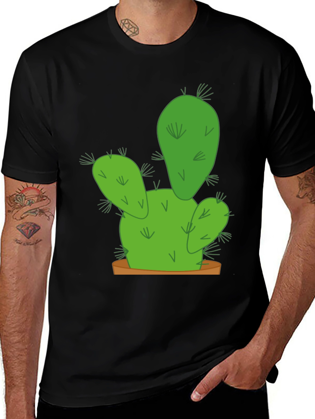 Variant 24 of Cactus Graphic T-Shirt - Potted Desert Plant Tee